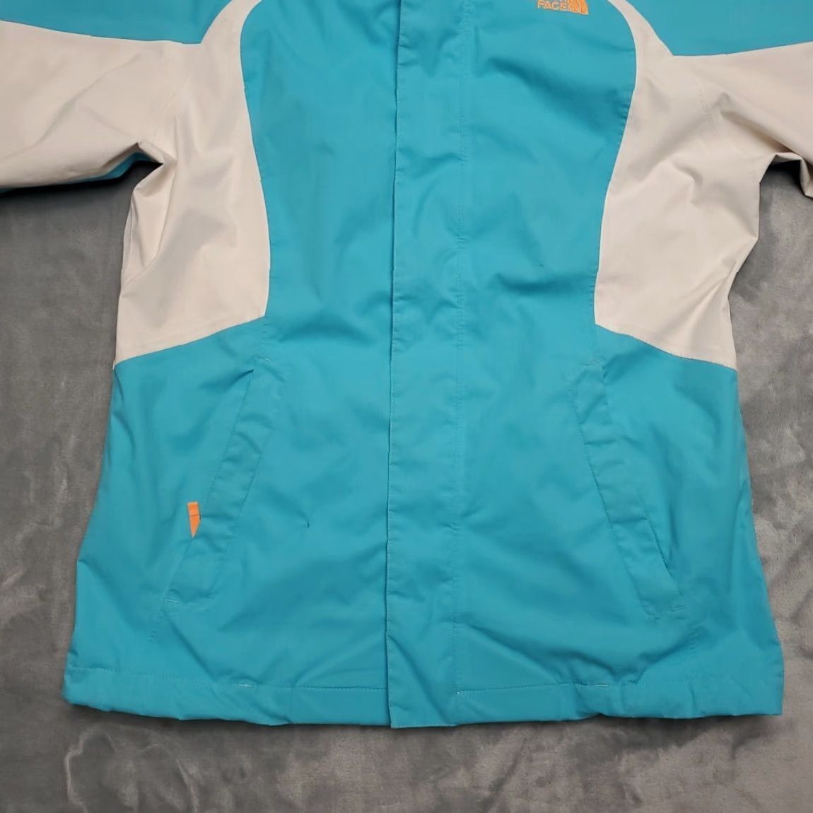The North Face VINTAGE The North Face Windbreaker Jacket Girls M Turquoise HYVENT Hooded Nylon Shell Only Pink Nature Outdoor Cabin 90s Mens Women Boys Girls Size M / US 6-8 / IT 42-44 - 3 Thumbnail
