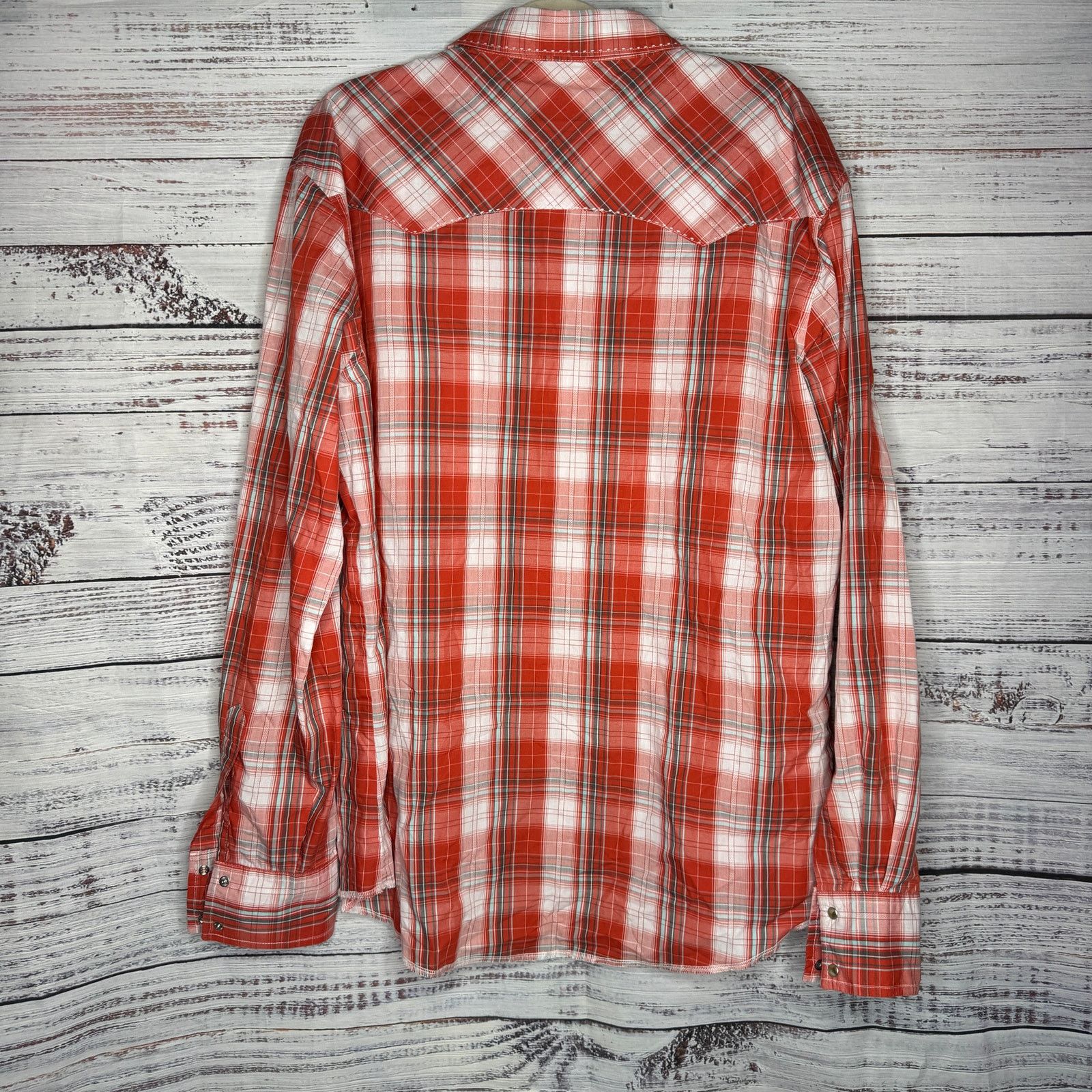 Wrangler Wrangler Plaid Stitch Long Sleeve Pearl Snap Western XXL Size US XXL / EU 58 / 5 - 3 Thumbnail