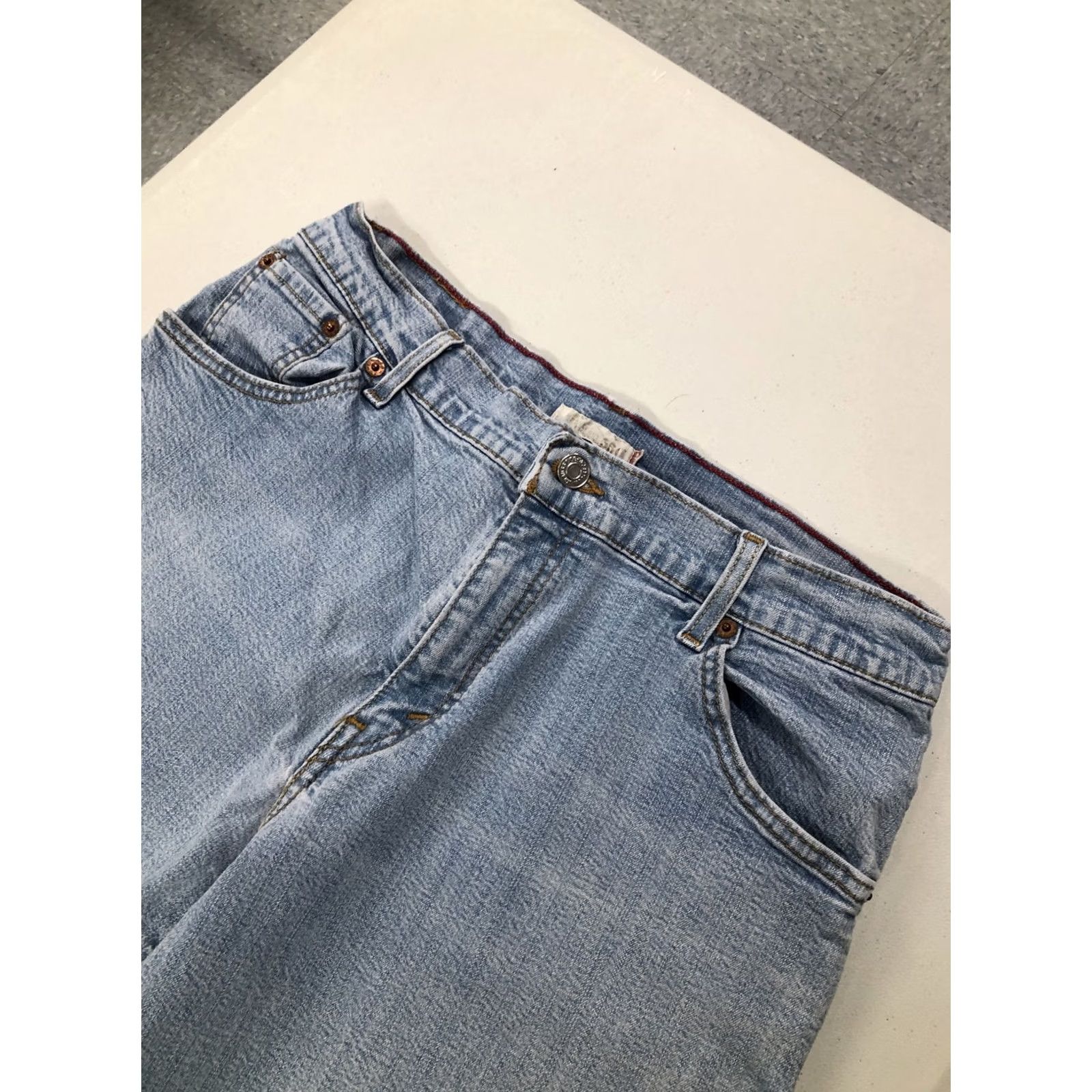 Levi's VINTAGE? Levi's 550 Relaxed Straight Jeans Women 14S Regular 30x27 Blue Denim Cotton 550 Straight Womens Jeans Size 36" / US 14 / IT 50 - 7 Thumbnail