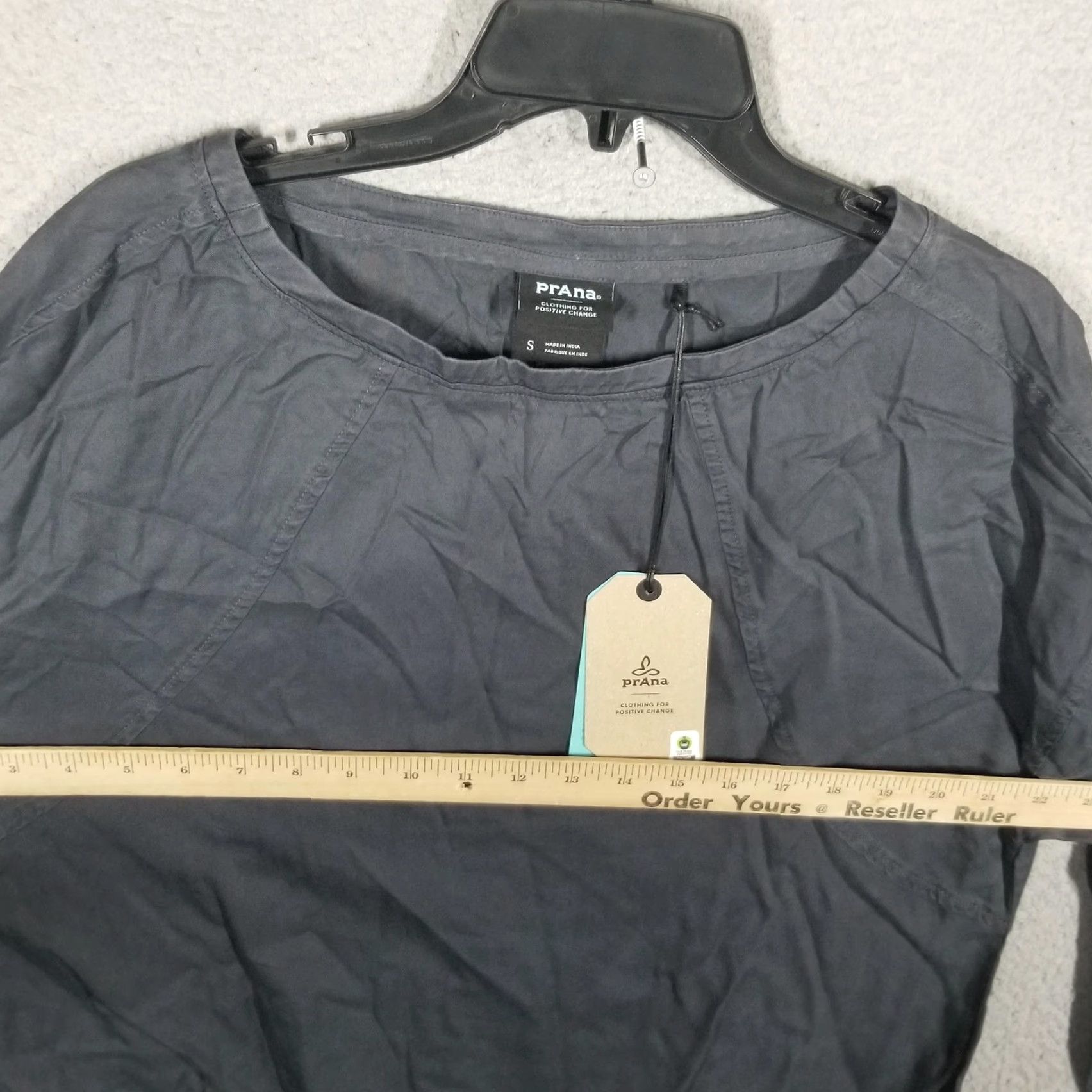 Prana prAna Top Womens Small Gray Coal Lavendar Bay Tencel Lyocell Long Sleeve Blouse Size S / US 4 / IT 40 - 7 Thumbnail