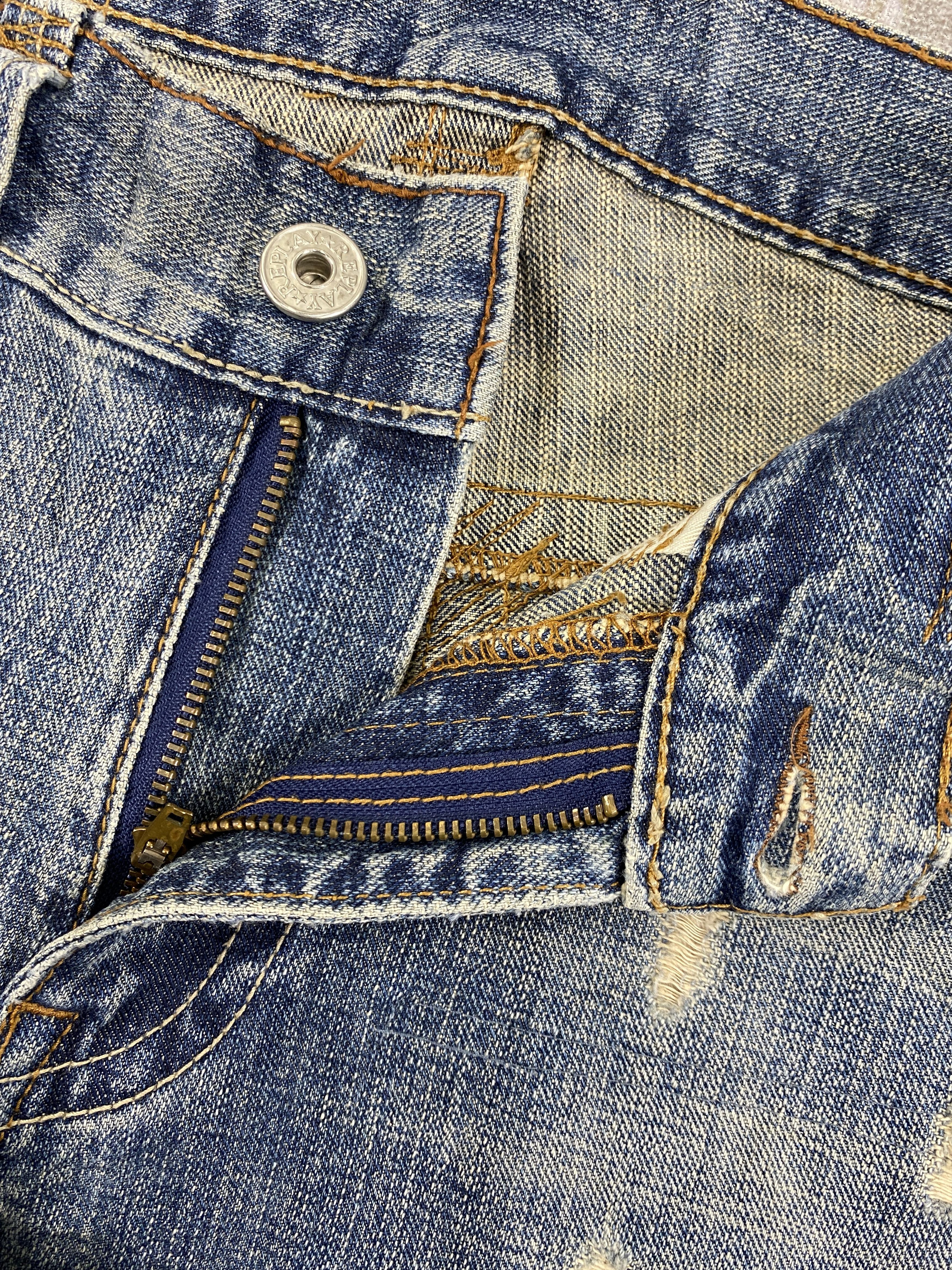 Hysteric Glamour Distressed Blue Vintage Replay Flare Jeans 32x29.5- JN3582 Size US 32 / EU 48 - 6 Thumbnail