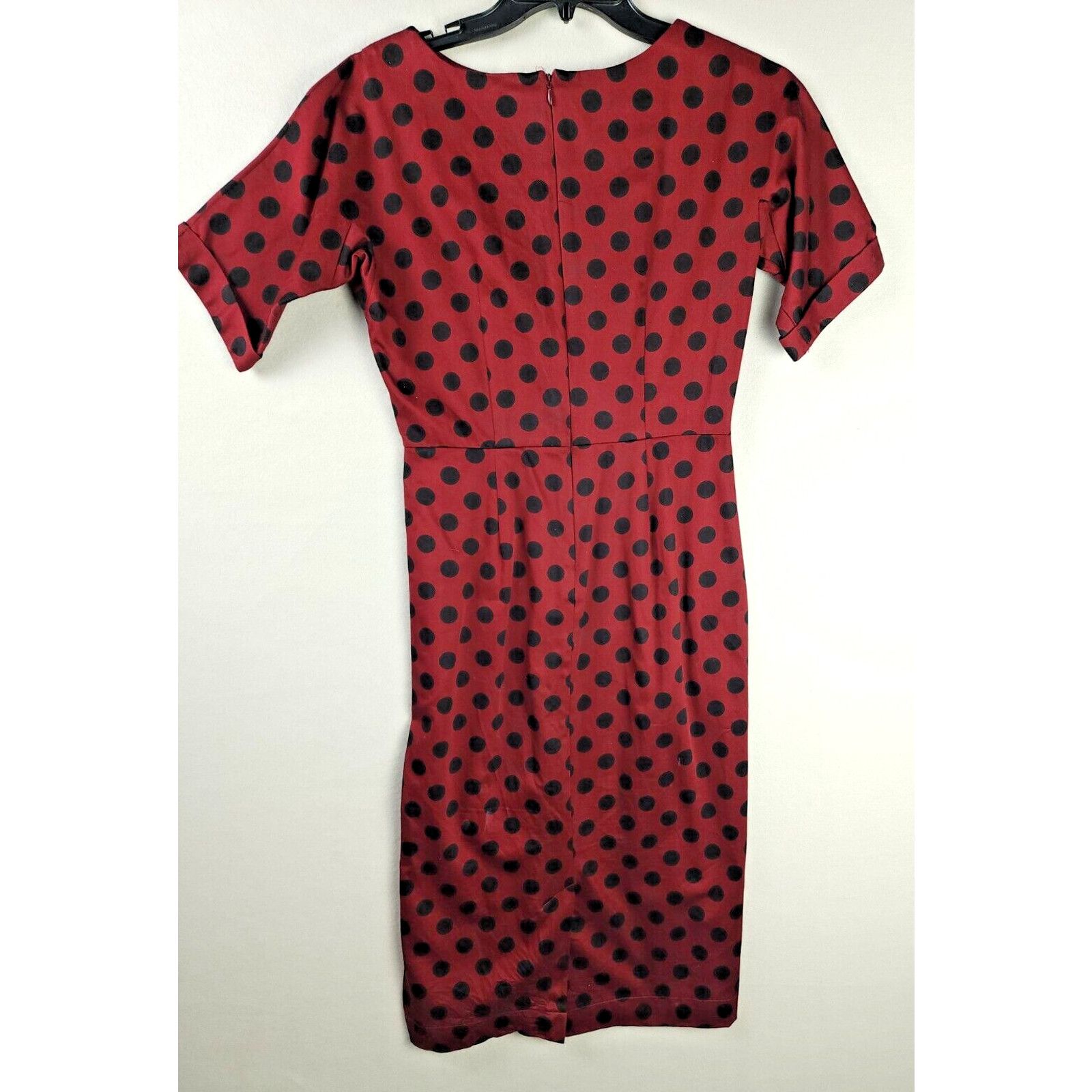 Asos ASOS Red & Black Dot Short Sleeve MIDI Dress Size 6 - Cotton Size M / US 6-8 / IT 42-44 - 8 Thumbnail