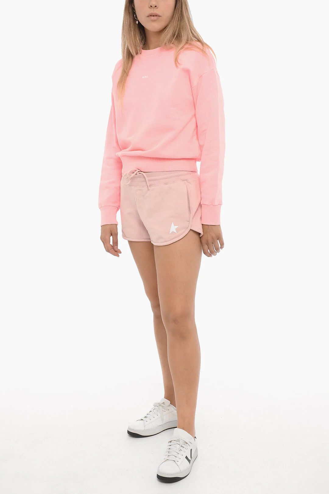 Golden Goose og1mm0426 Fleece Short in Pink Size 27" / US 4 / IT 40 - 4 Thumbnail