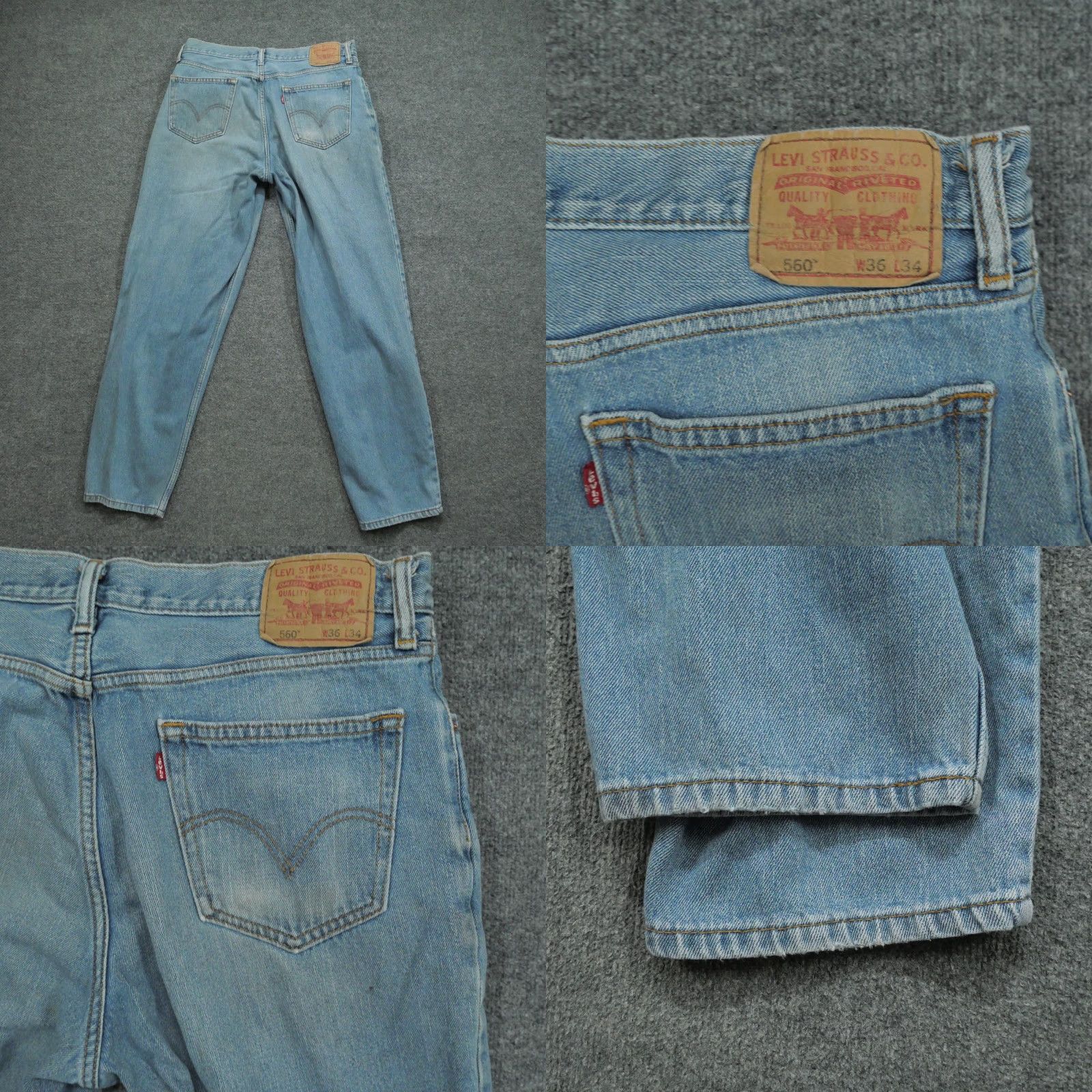 Levi's VINTAGE Levi's 560 Jeans Men 36x34 Blue Distressed Grunge Relaxed Tapered 90s Baggy Denim Casual Size US 36 / EU 52 - 9 Thumbnail
