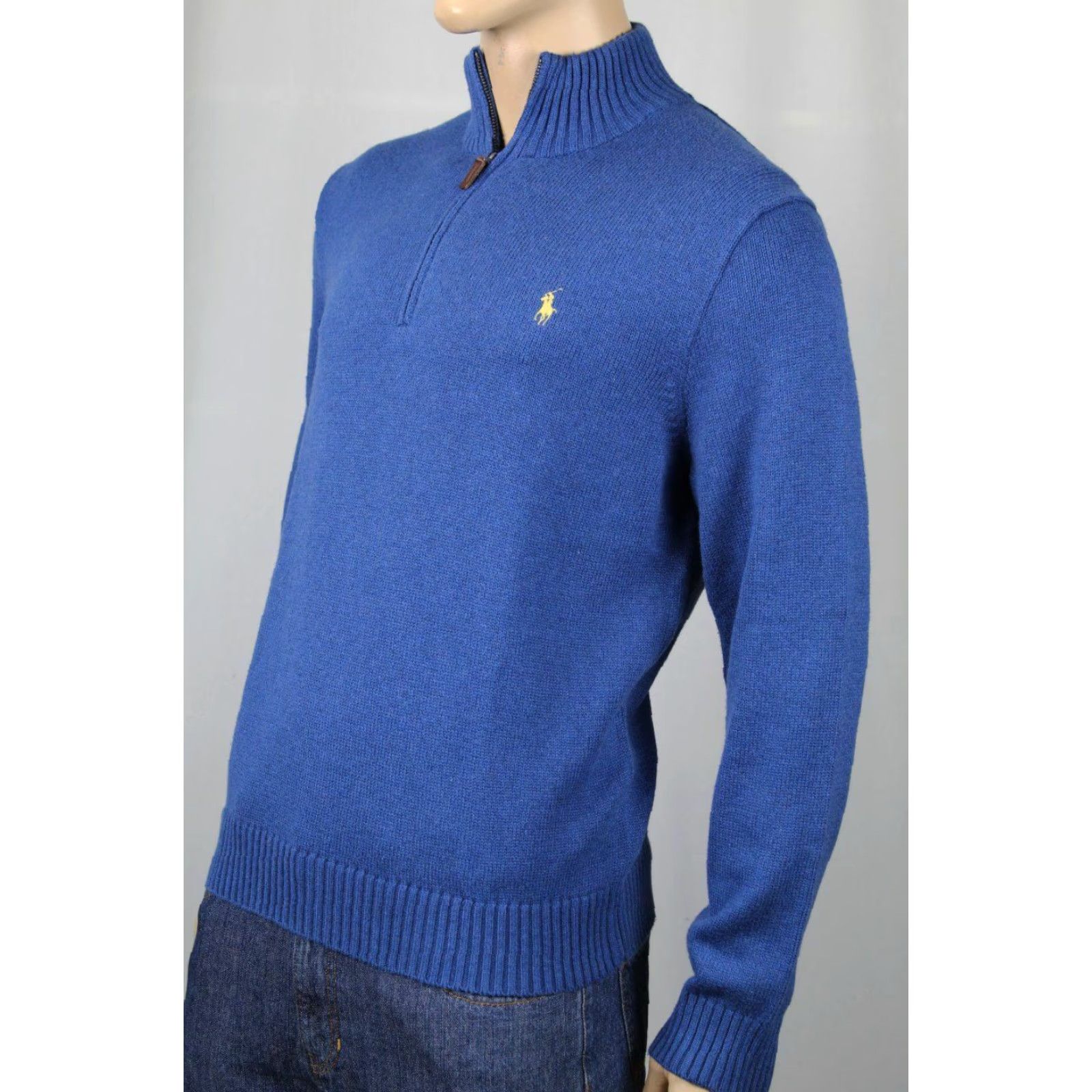 Polo Ralph Lauren Polo Ralph Lauren Blue 1/2 Zip Sweater Yellow Pony NWT Polo Ralph Lauren Blue 1/2 Zip Sweater NWT Mens S Mock Neck Long Sleeve 100% Cotton Size US S / EU 44-46 / 1 - 2 Thumbnail