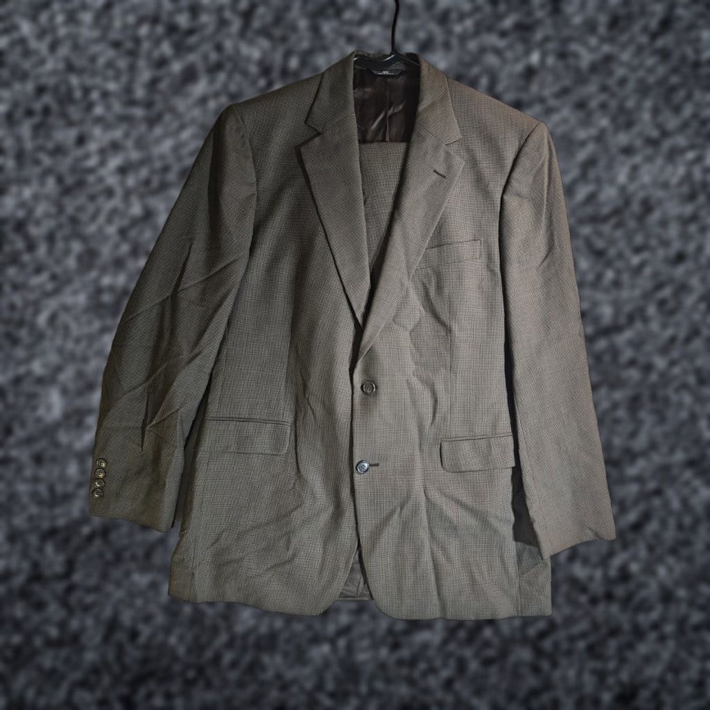 Brooks Brothers Brooks Brothers 346 Stretch Wool 2 Piece Mens Suit Brown 43L 34x32 Houndstooth Suit Men Regular 2 Piece Long Notch Lapel Modern Classic Mens Size 46R - 1 Thumbnail