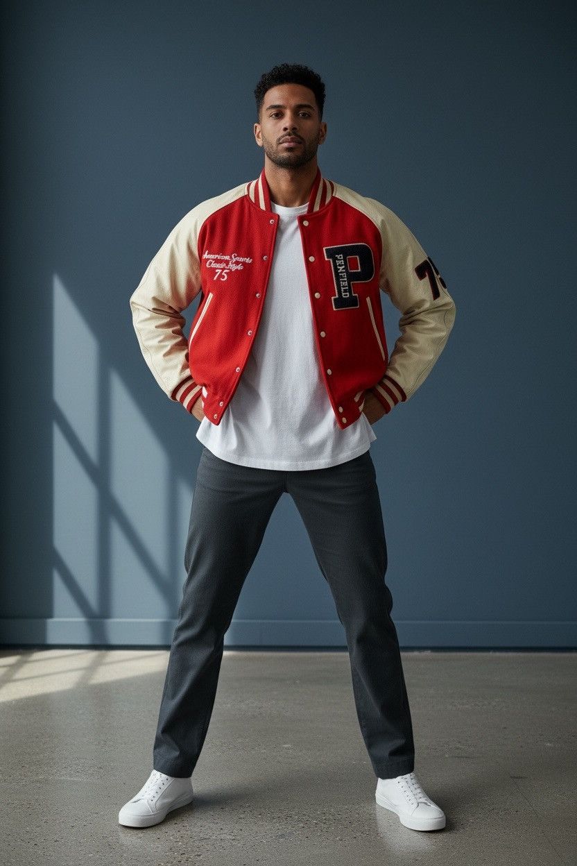 Penfield 🔥Vintage Penfield Letterman Leather Sleeve Varsity Jacket Size US M / EU 48-50 / 2 - 4 Thumbnail