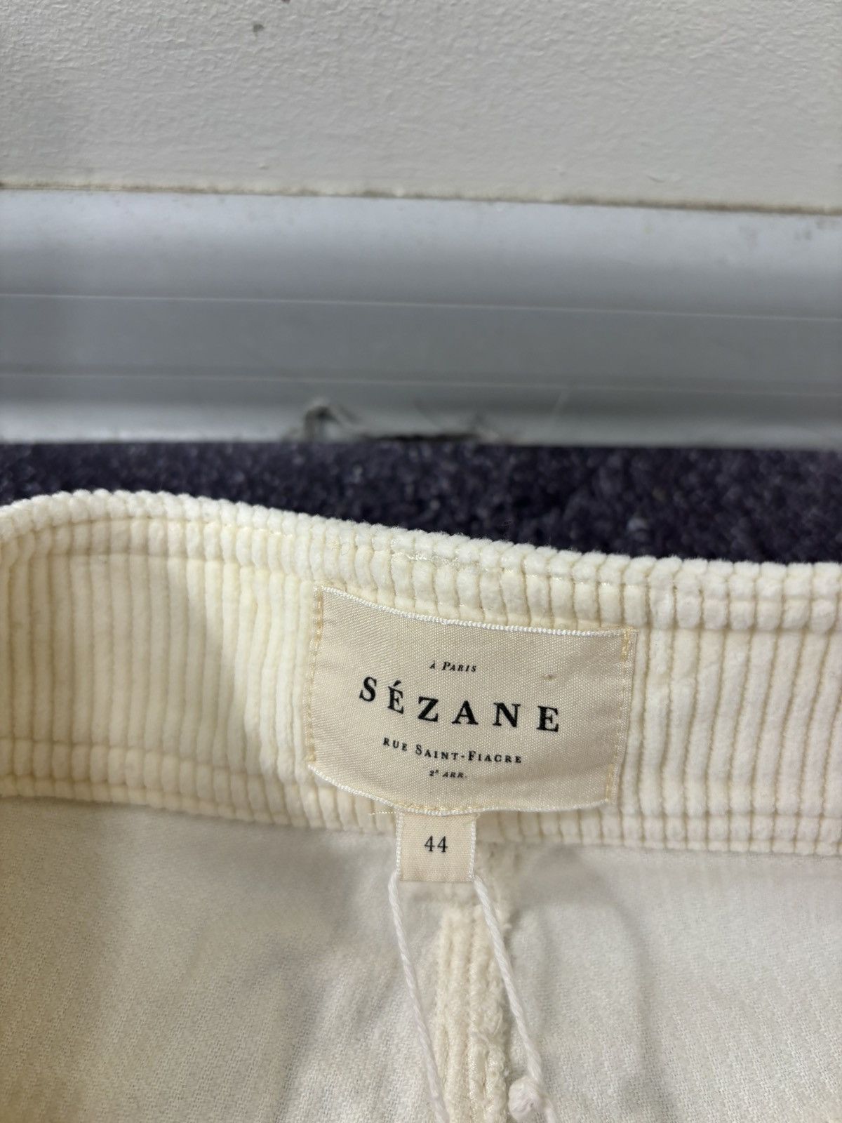 Sezane Sezane Women’s Cream Corduroy Velvet Wide Leg Pants Trousers Size 32" / US 10 / IT 46 - 13 Thumbnail