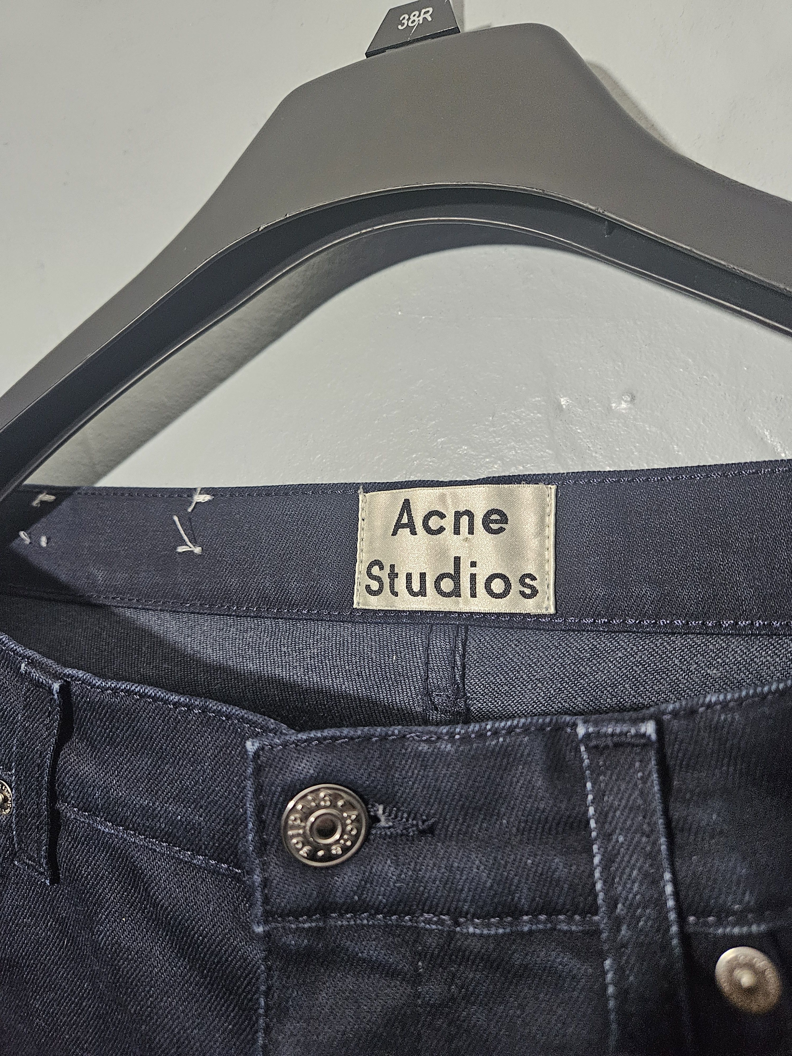 Acne Studios Town Twilight Navy Blue Waxy Denim Size US 33 - 4 Thumbnail