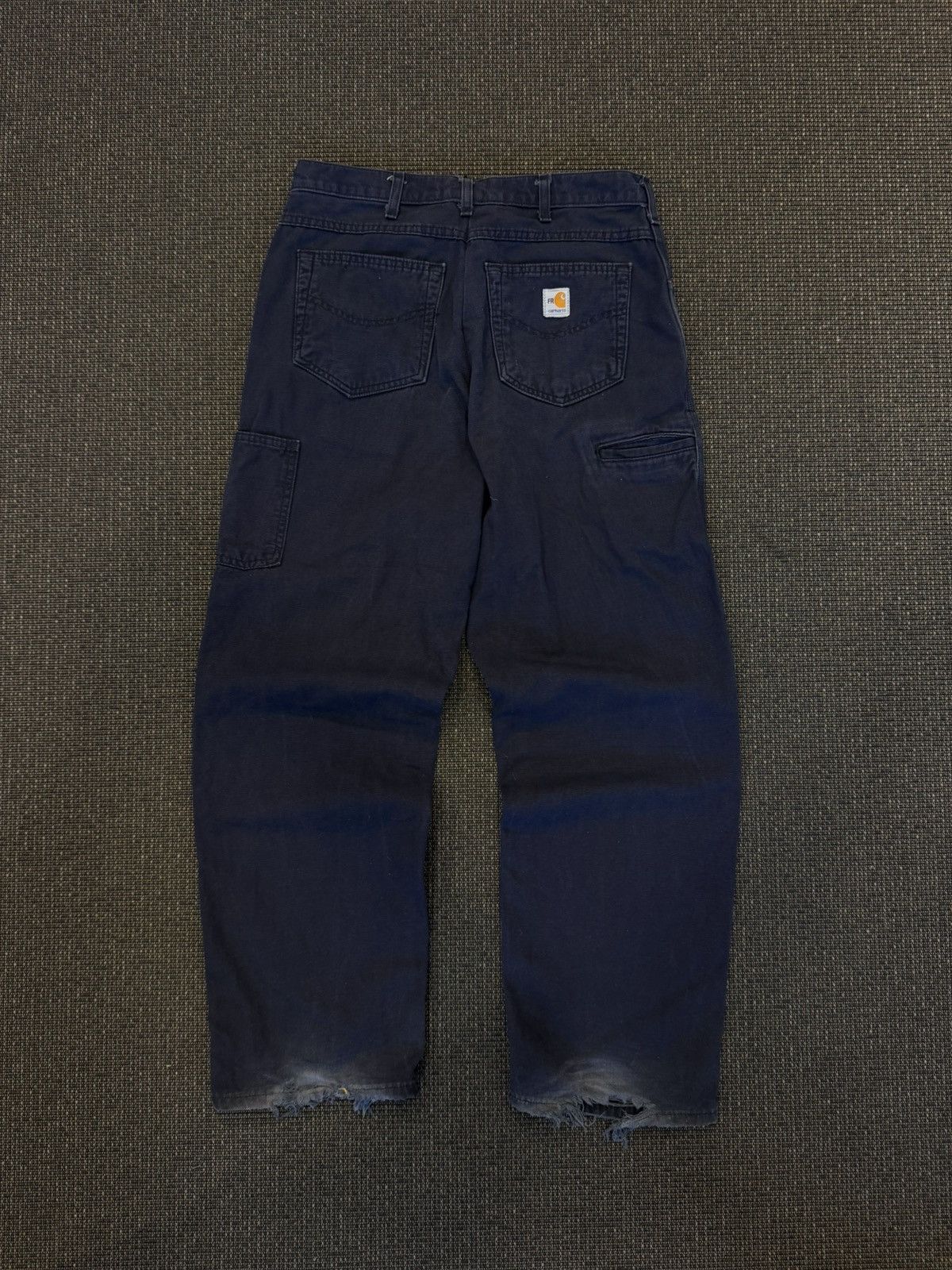 Carhartt Carhartt FR Distressed Work Pants Navy Size US 35 - 1 Thumbnail