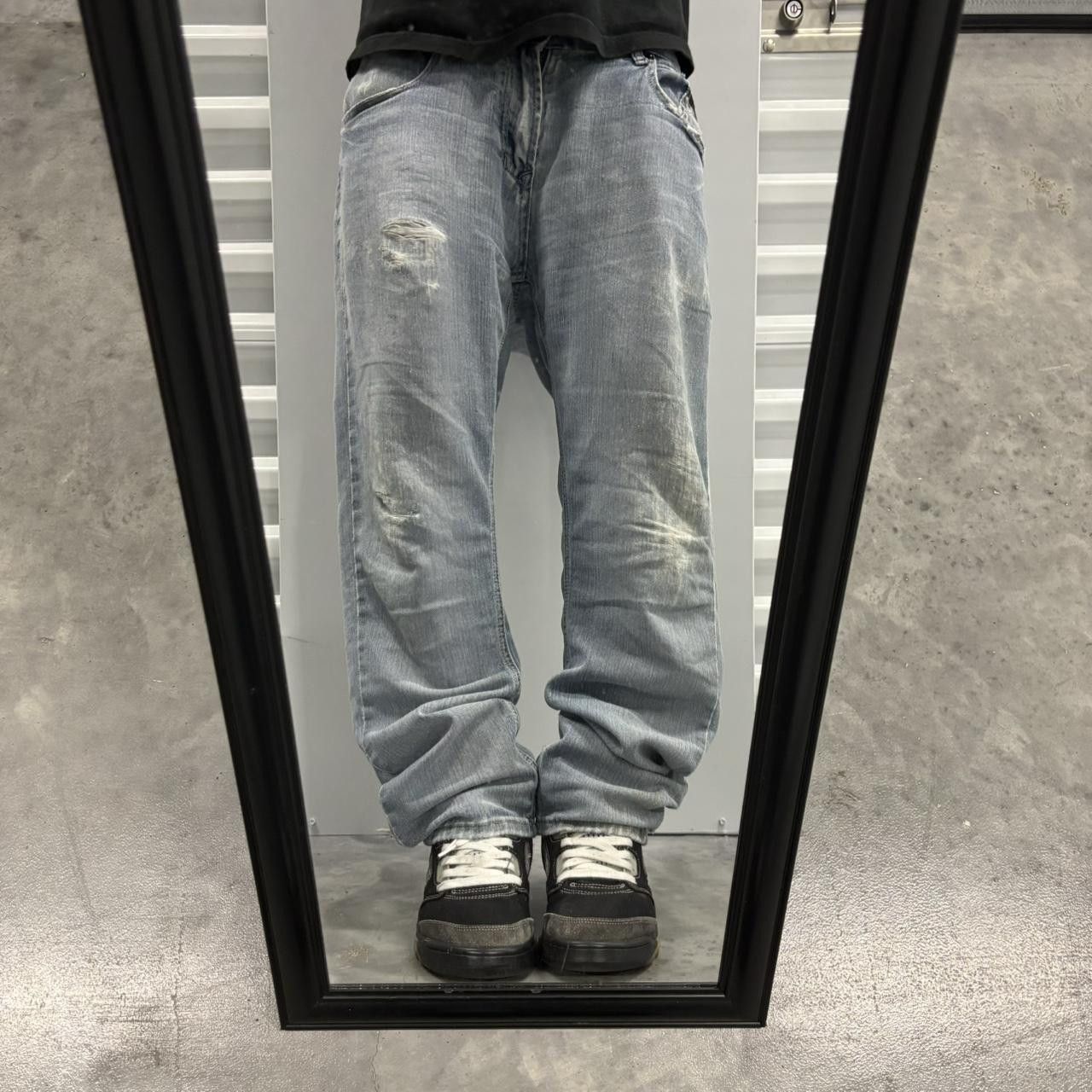 Japanese Brand × Vintage Crazy Vintage Y2K/2000s Grunge Light Wash Distressed Denim Jeans! Size US 34 / EU 50 - 1 Thumbnail