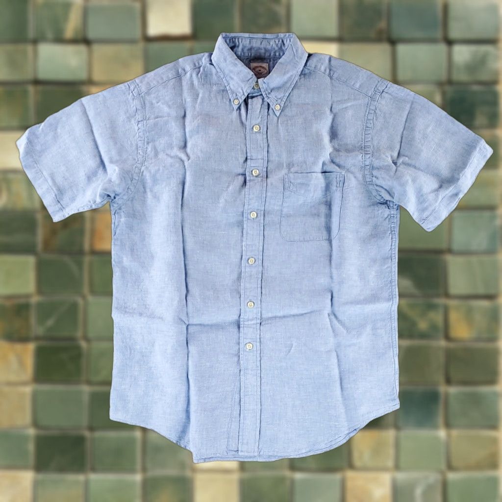 Brooks Brothers Brooks Brothers Polo Shirt 100% Linen Button-Down Blue Mens M Size US M / EU 48-50 / 2 - 1 Thumbnail