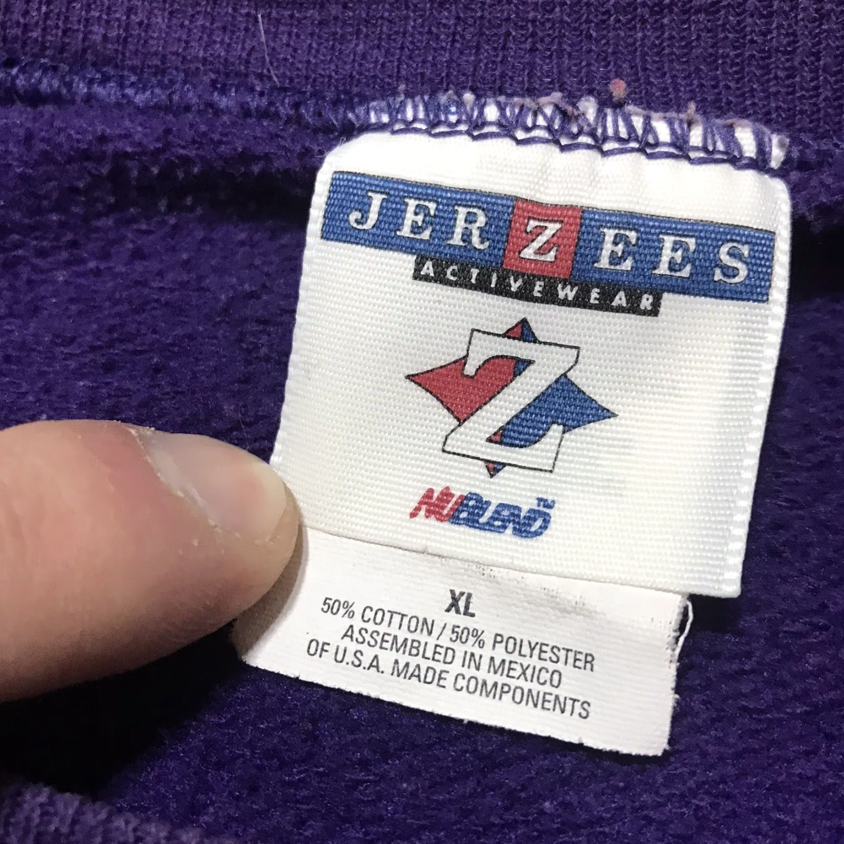 Jerzees VINTAGE Jerzees Crewneck Sweatshirt XL Purple Women Size XL / US 12-14 / IT 48-50 - 5 Thumbnail