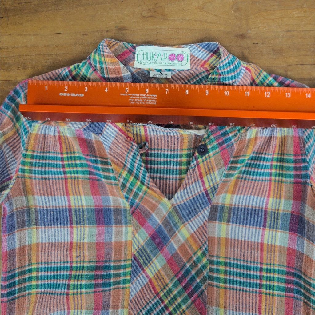 Vintage Vintage Huk-A-Poo Crinkle Cotton Plaid India Made Top Size S / US 4 / IT 40 - 5 Thumbnail