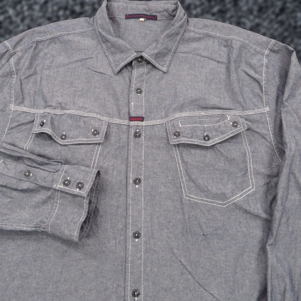Vintage VINTAGE Girbaud Shirt Men 3XL Denim Chambray Utility Streetwear 90s Shirt Men 3XL Denim Chambray 90s Size US XXL / EU 58 / 5 - 1 Thumbnail
