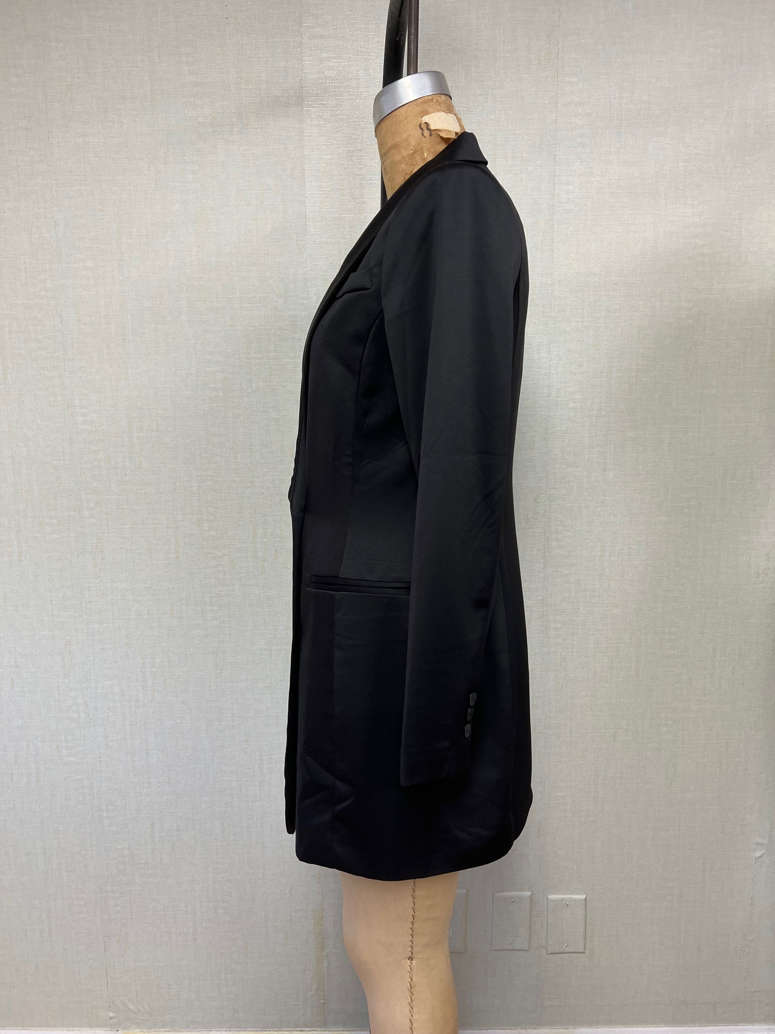 Other NWT Line & Dot Satin Black Dinner Jacket Mini Dress Medium Size M / US 6-8 / IT 42-44 - 4 Thumbnail