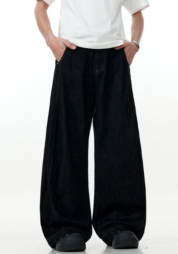 Jean American men's simple loose casual black scimitar jeans Size US 32 / EU 48 - 2 Thumbnail