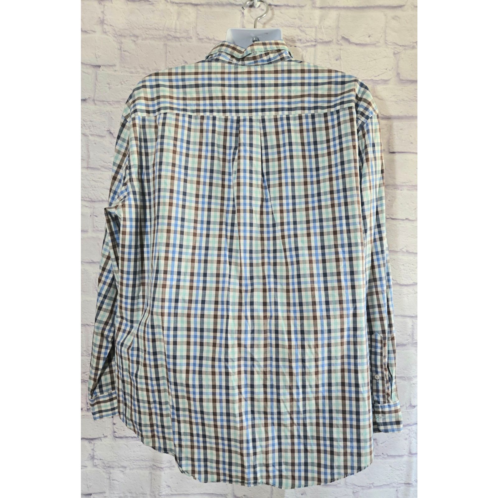 Arrow Arrow Blue Brown Plaid Button Up Men's Shirt XXL Size US XXL / EU 58 / 5 - 2 Thumbnail