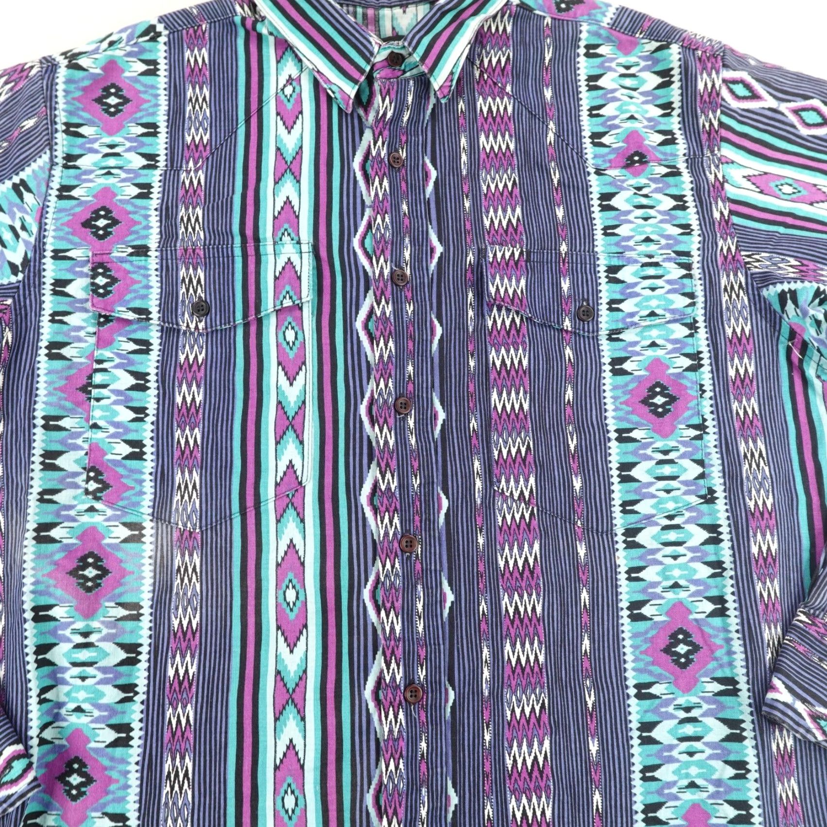 Vintage VINTAGE Frontier Series Shirt Men Large Southwestern Aztec Geometric Cotton Long Sleeve Button-Up 90s Size US L / EU 52-54 / 3 - 3 Thumbnail