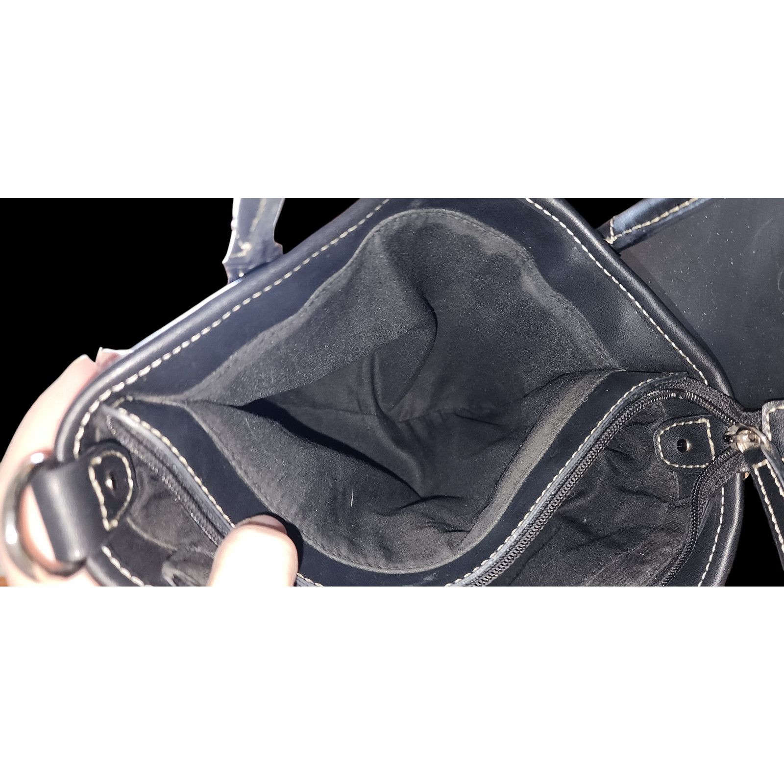 Relic Relic by Fossil Black leather & fabric studded shoulder Bag Size ONE SIZE - 4 Thumbnail