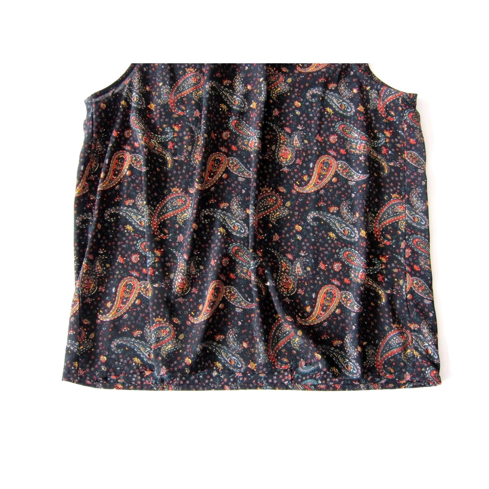 J.Crew J.Crew Black Green Orange Gold Paisley Floral Mock Neck Sleeveless Blouse 6 Size M / US 6-8 / IT 42-44 - 8 Thumbnail