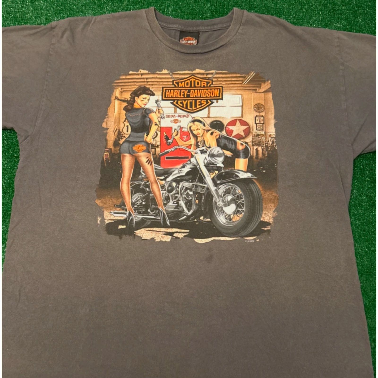 Harley Davidson VINTAGE Harley-Davidson T-Shirt Men XL Gray 90s Biker Grunge Hip Hop Motorcycle Punk USA Y2K Logo Shirt Size US XL / EU 56 / 4 - 4 Thumbnail