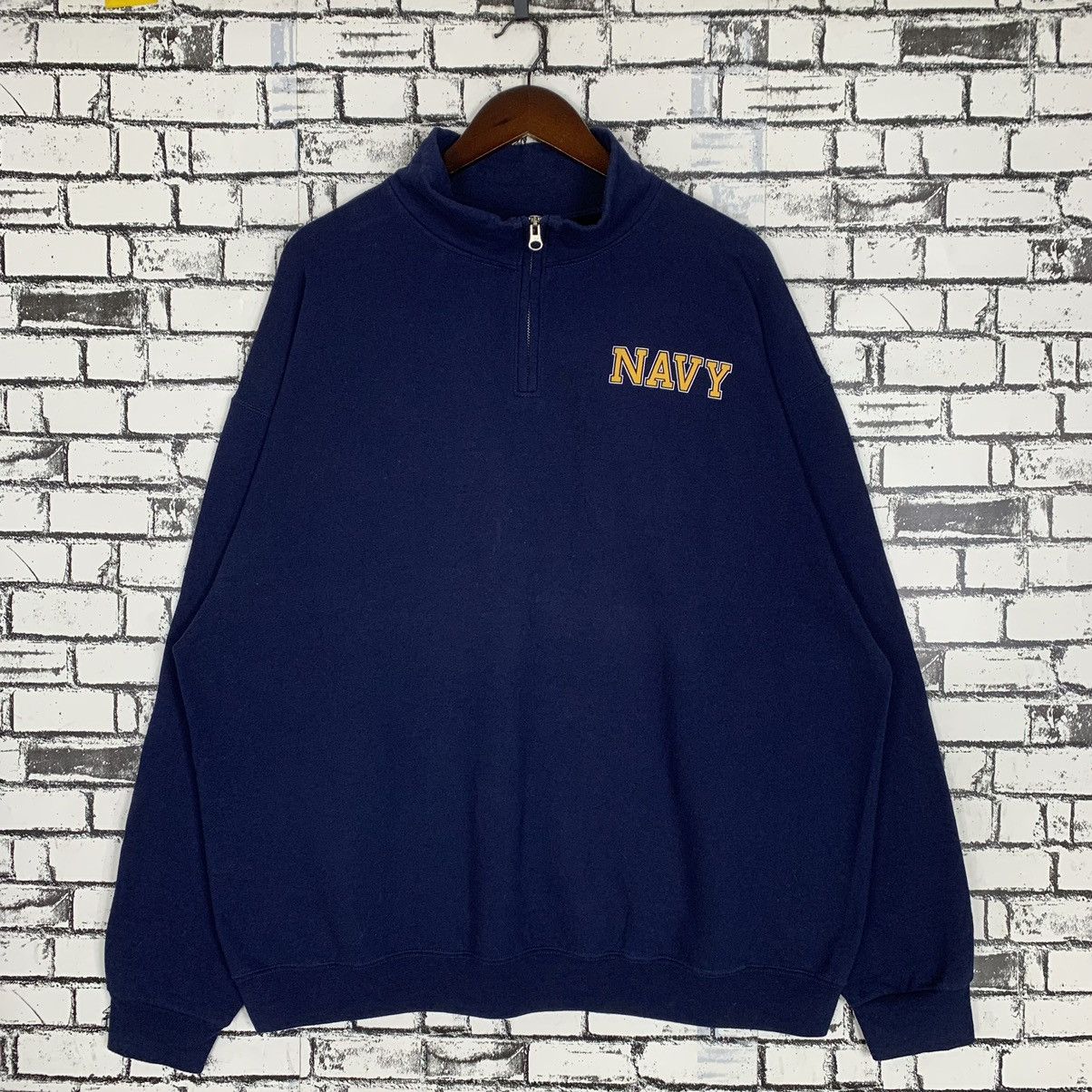 image of Military x Old Navy Vintage Navy Hulf Zip Navy Pullover in Blue, Men's (Size XL)