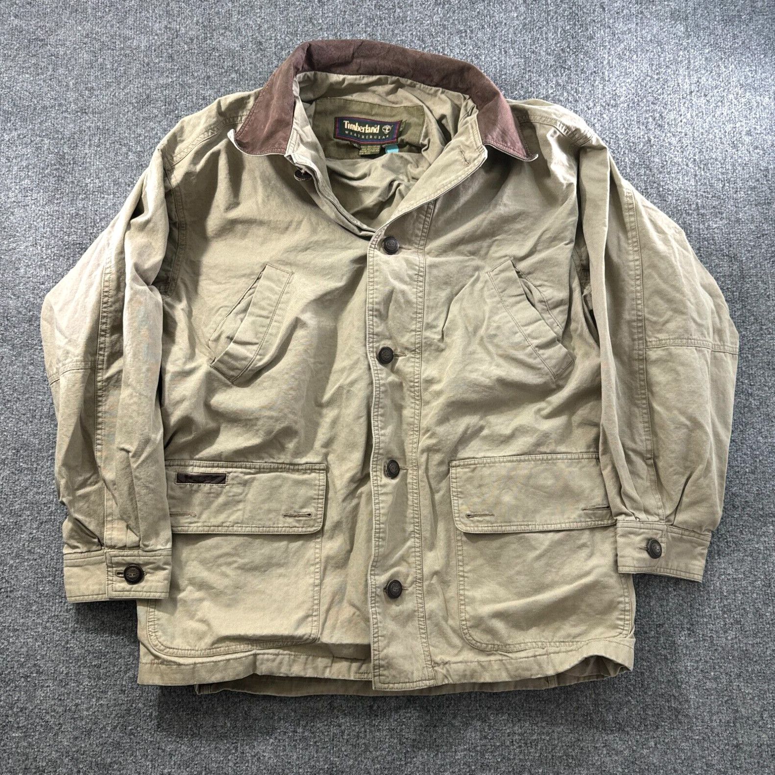 image of Timberland Weather Gear - 100% Cotton - Men's Field Barn Jacket - Size XL in White