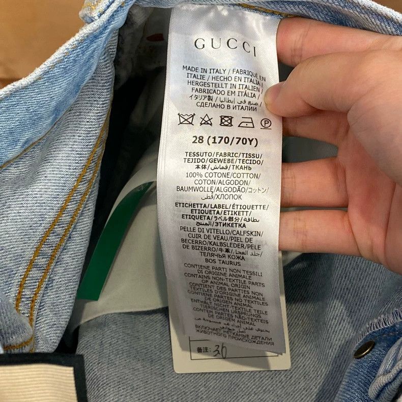 Gucci Gucci Washed blue leather brand letter logo horse buckle je Size 28" / US 6 / IT 42 - 5 Thumbnail