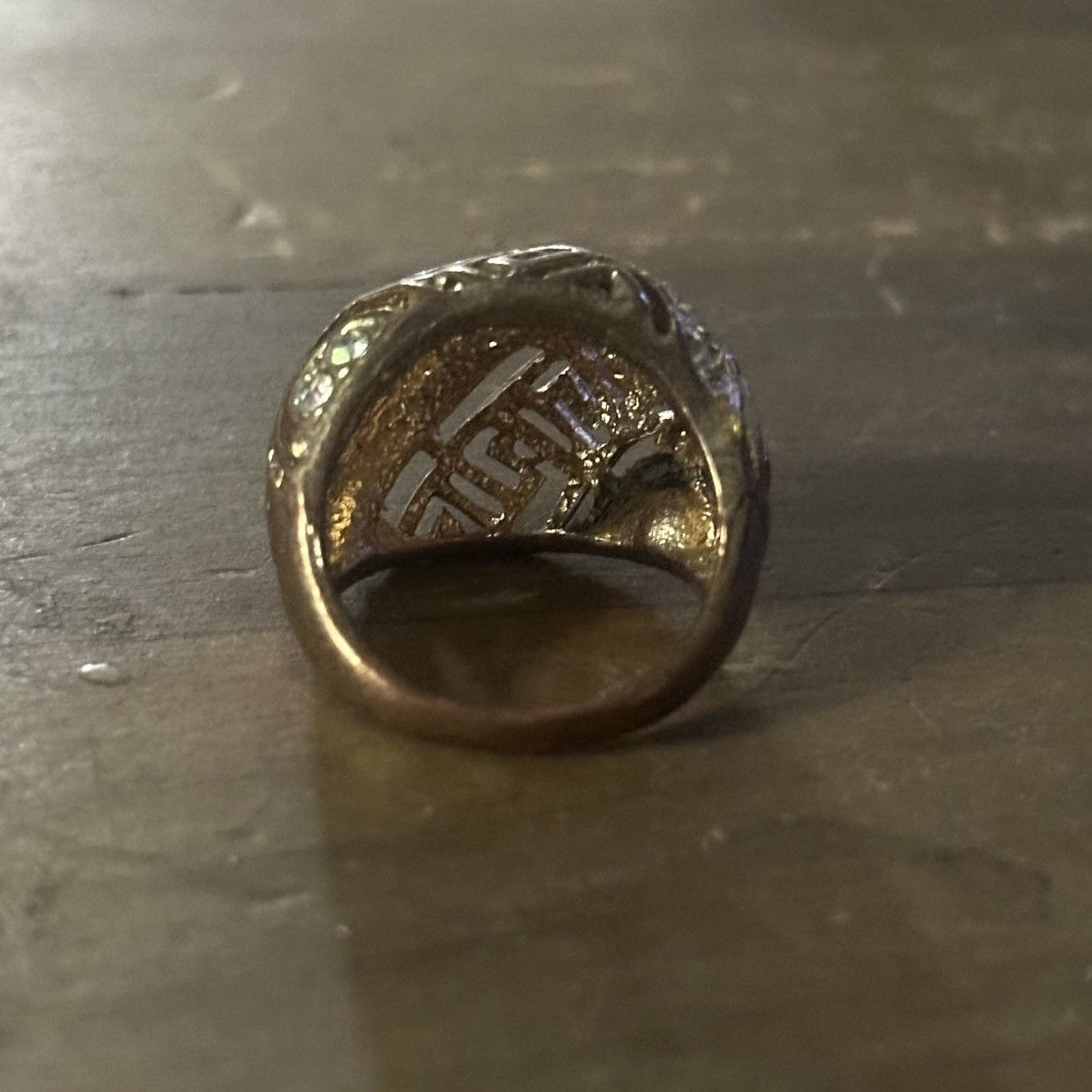Other Gold tone filigree rhinestone accent dome ring Size ONE SIZE - 8 Thumbnail
