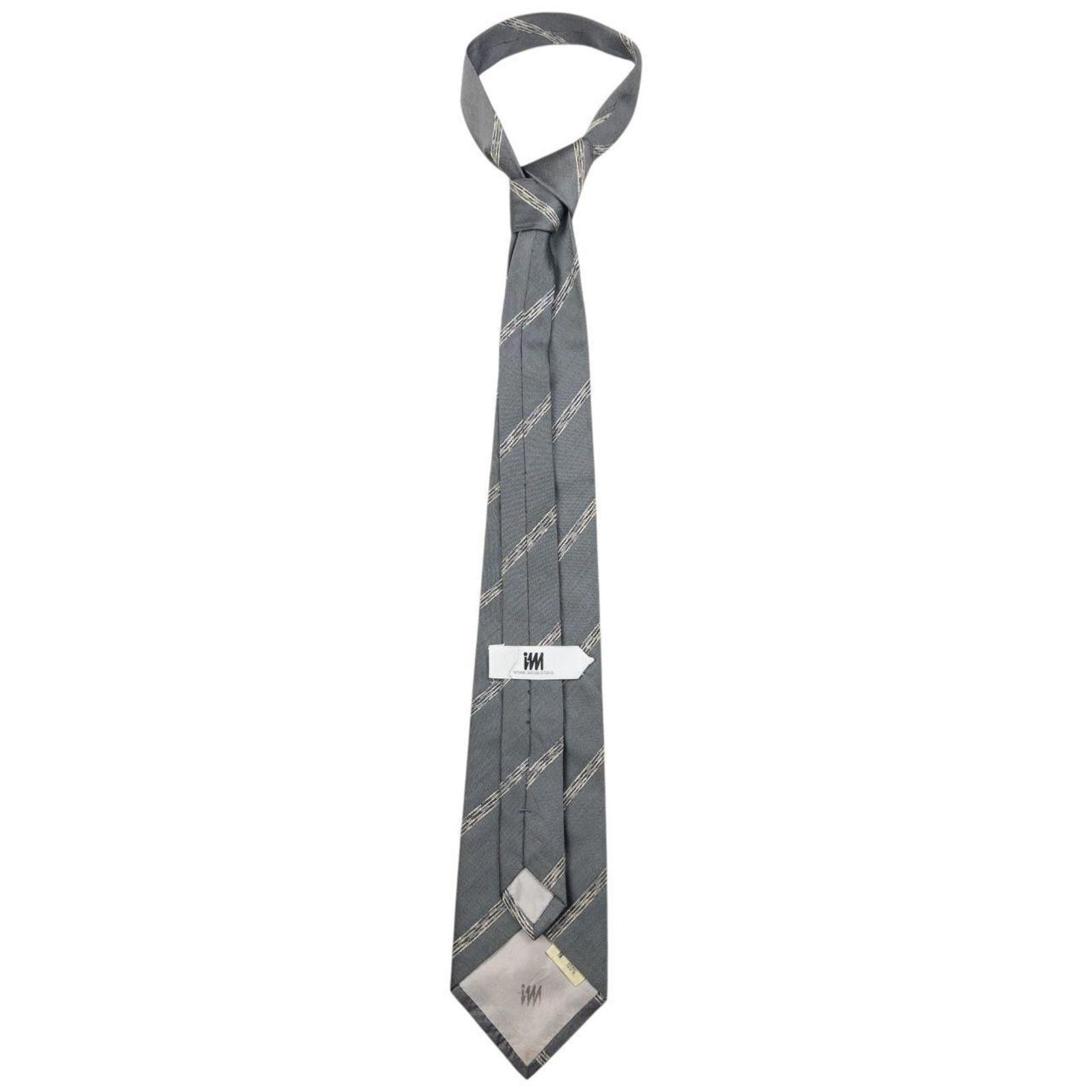 Issey Miyake Vintage Issey Miyake Striped Silk Tie Size ONE SIZE - 2 Thumbnail