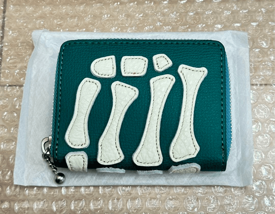 Kapital Kapital Bone Hand embroidered Leather Mini Wallet Size ONE SIZE - 2 Thumbnail