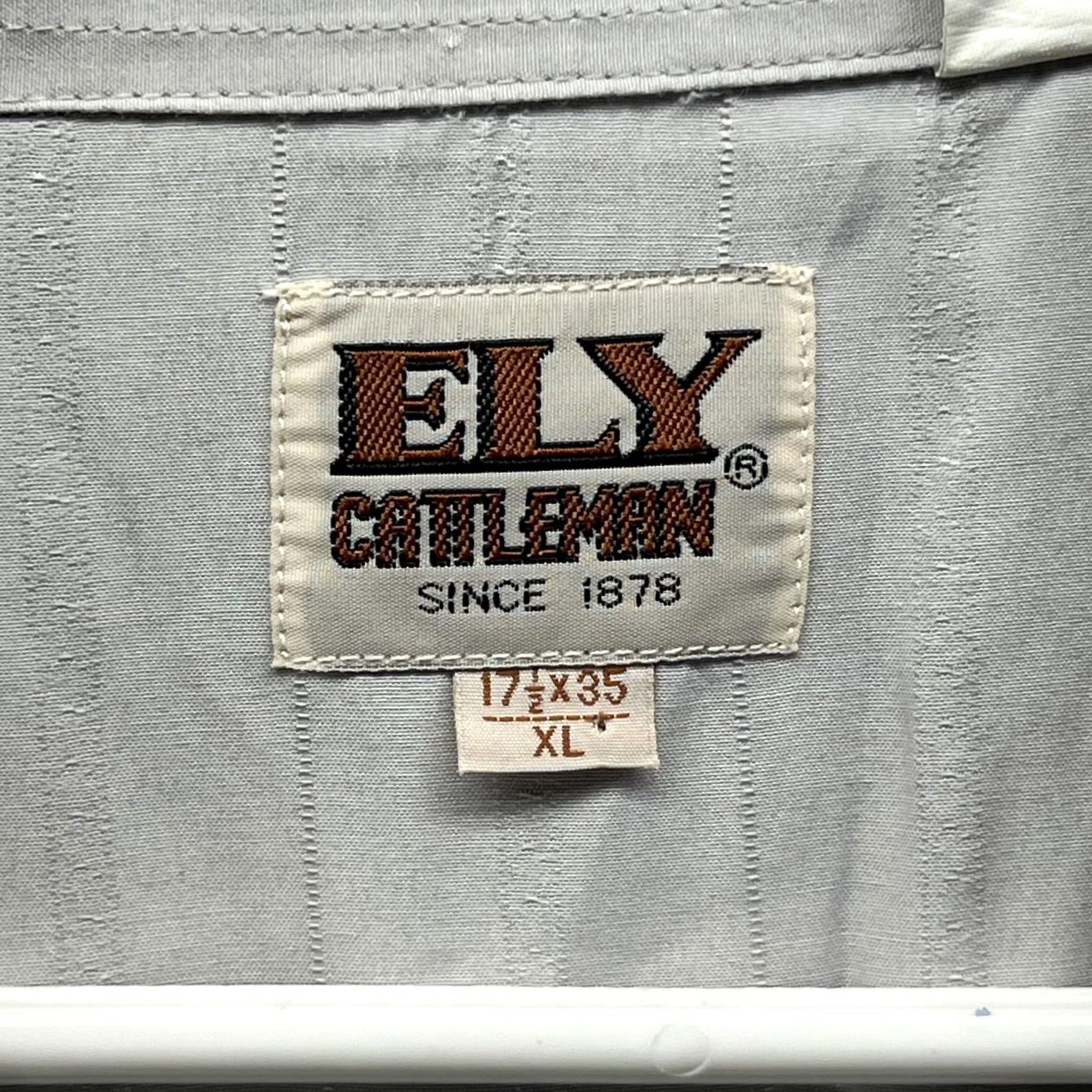 Vintage Ely Cattleman Shirt Mens XL Gray Stripe Long Sleeve Western Snap Front Cowboys Shirt Size US XL / EU 56 / 4 - 7 Thumbnail