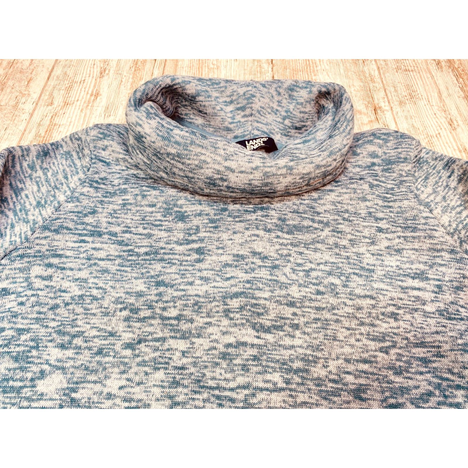 Lands' End Lands End Pullover Cowl Neck Tunic Sweater Women's XL Fleece Lined Blue Cozy Size XL / US 12-14 / IT 48-50 - 6 Thumbnail