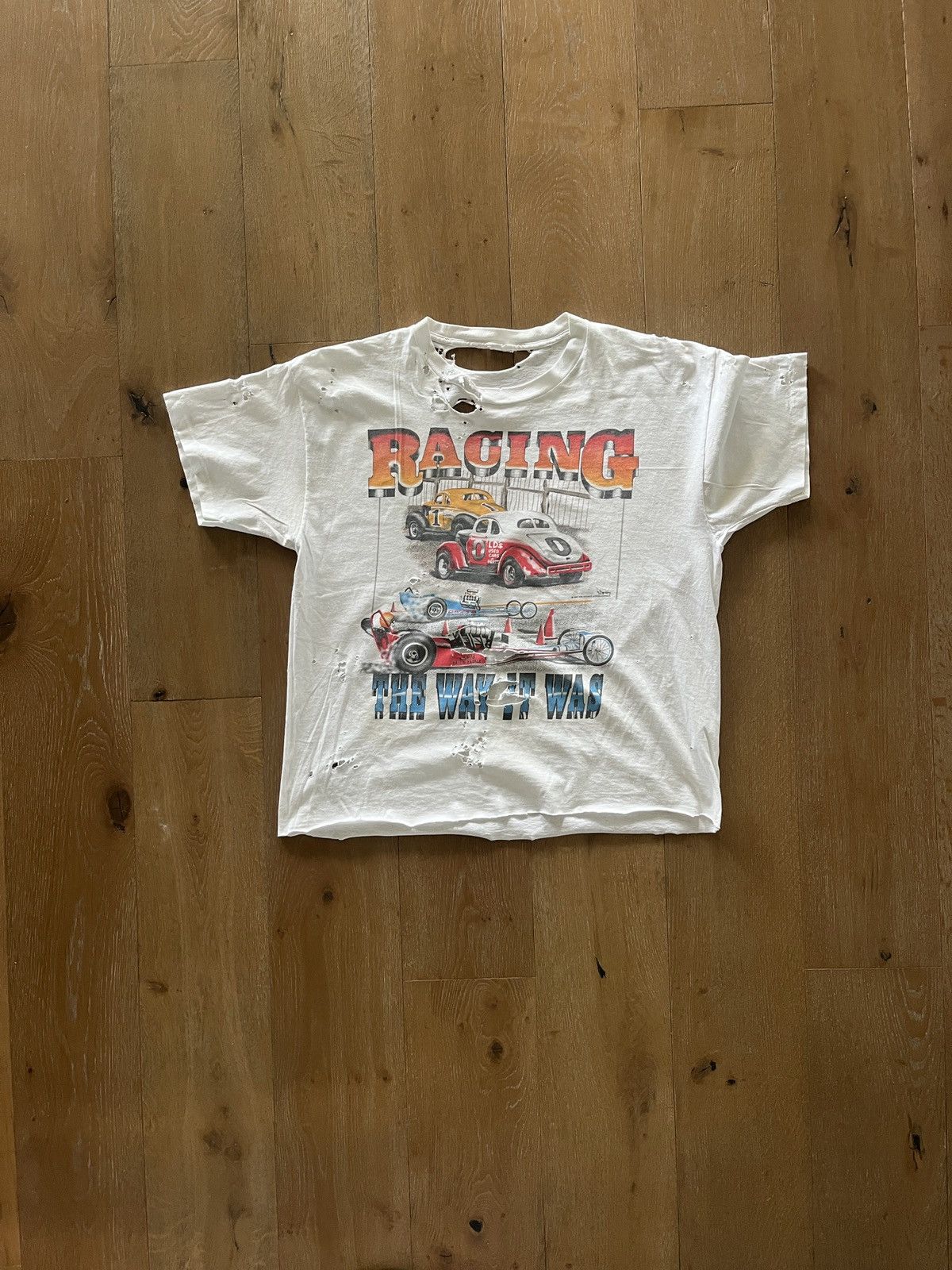 Vintage Vintage 90s Thrashed NASCAR Tee Size US XL / EU 56 / 4 - 1 Thumbnail