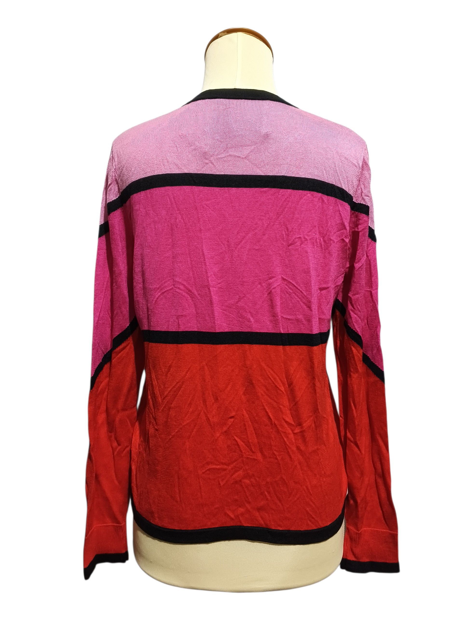 Carolina Herrera Carolina Herrera Y2K Silk Cashmere Color Block Cardigan Size M / US 6-8 / IT 42-44 - 5 Thumbnail