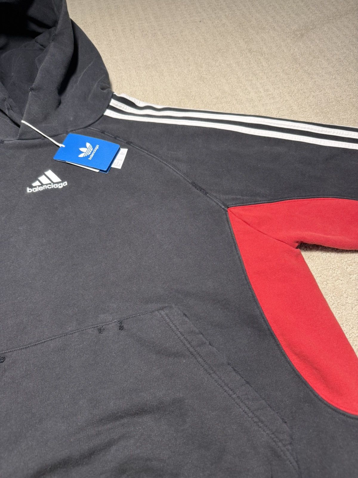 Adidas × Balenciaga Balenciaga x Adidas Black And Red Hoodie Size US XS / EU 42 / 0 - 3 Thumbnail
