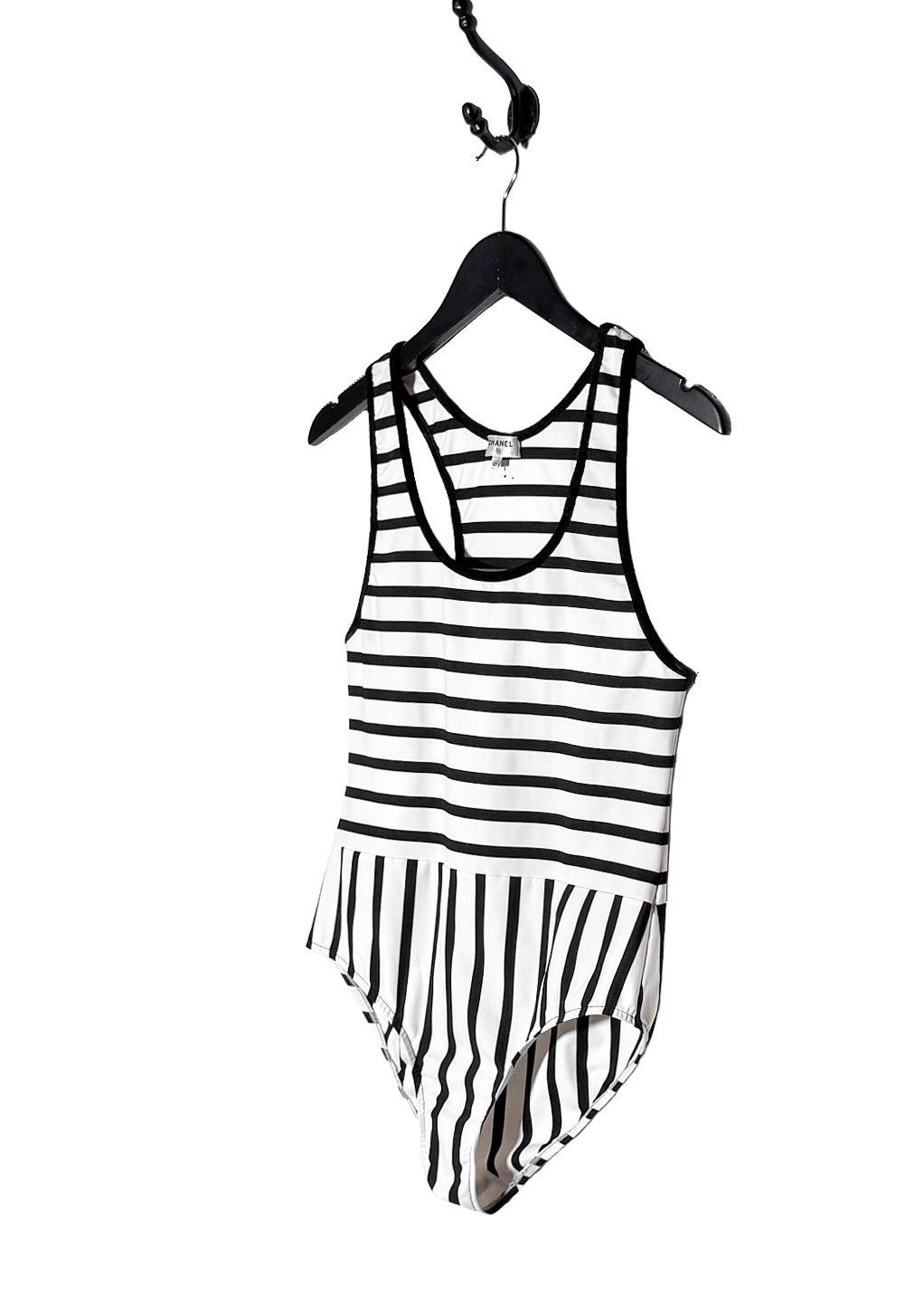 Chanel Chanel 2022 White Striped One Piece Swimsuit - 42 FR Size ONE SIZE - 2 Thumbnail