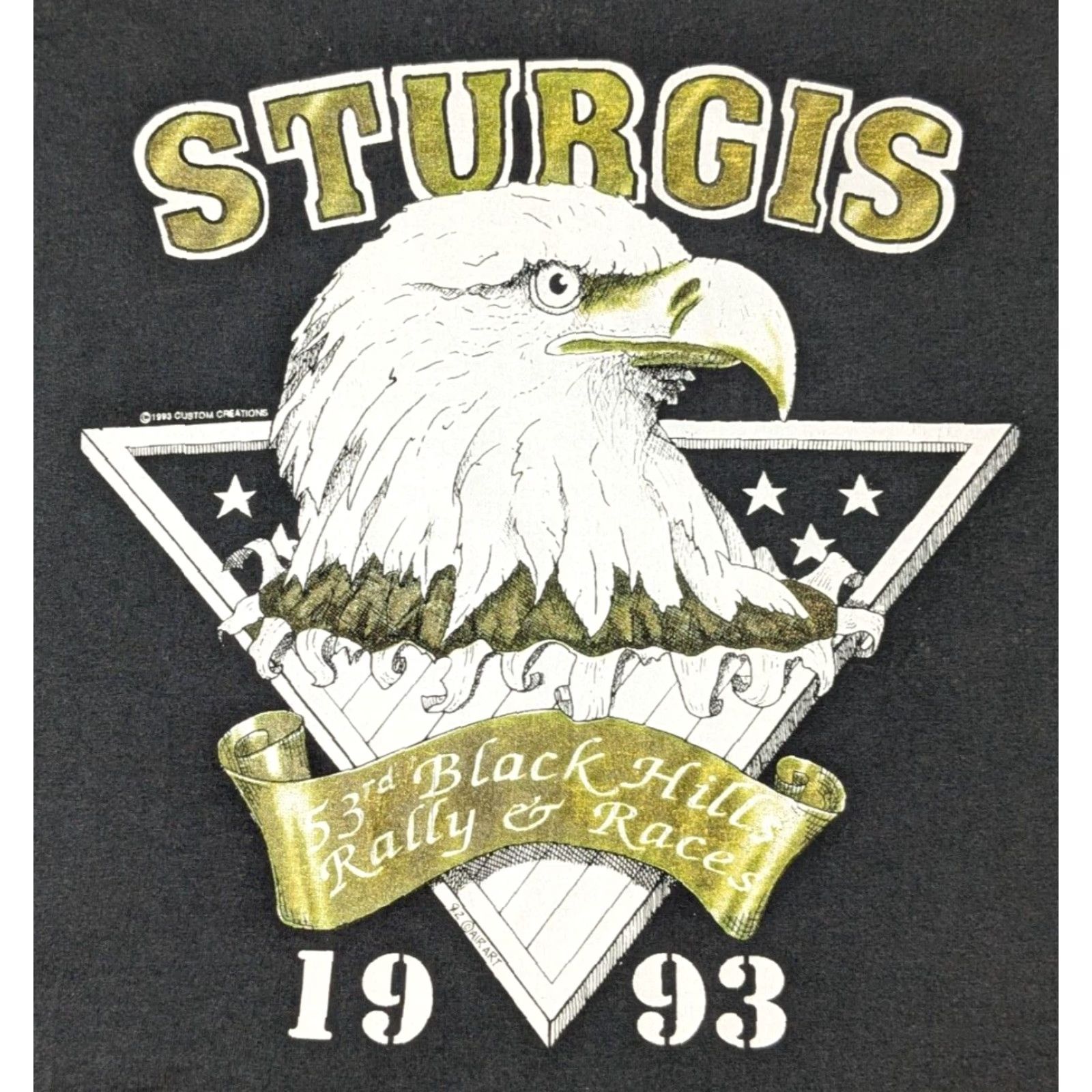 Vintage VINTAGE 1993 STURGIS 53RD BLACK HILLS RALLY Men XL Black BEST FOTL USA T-Shirt Size US XL / EU 56 / 4 - 2 Thumbnail