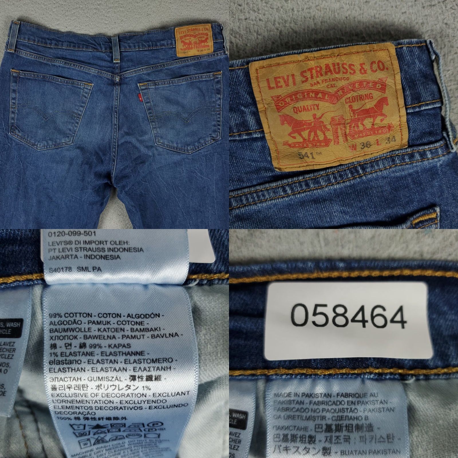 Levi's Levis 541 Athletic Fit Straight Leg Jeans Mens 36x32 Blue Cotton Blend Size US 36 / EU 52 - 8 Thumbnail