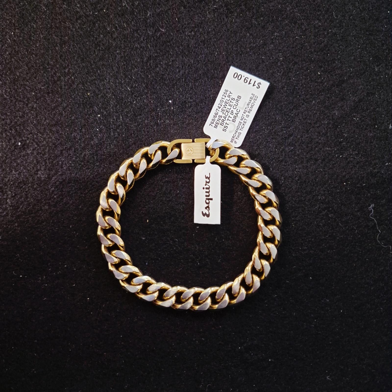 Esquire Esquire Men’s Two-Tone Curb Link Chain Bracelet Size ONE SIZE - 3 Thumbnail