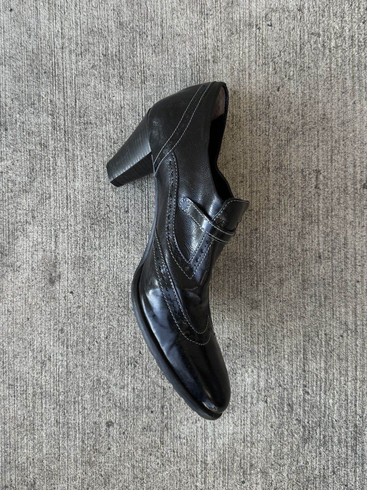 Other BLACK ARNOLD CHURGIN HIGH HEEL LEATHER LOAFERS Size US 8.5 / IT 38.5 - 4 Thumbnail