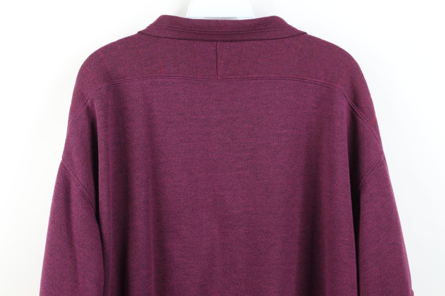 Vintage Vintage 90s Streetwear Collared Pullover Sweatshirt Purple Size US XL / EU 56 / 4 - 12 Thumbnail