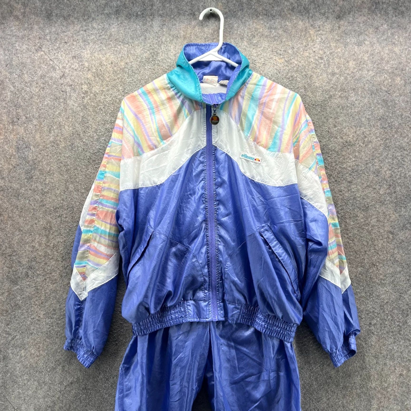 Ellesse VINTAGE Ellesse Tracksuit Women 1 Blue 90s 80s Nylon Windbreaker Zip Long Sleeve 2 Piece Regular Mens Womens Boys Girls Size XS / US 0-2 / IT 36-38 - 7 Thumbnail