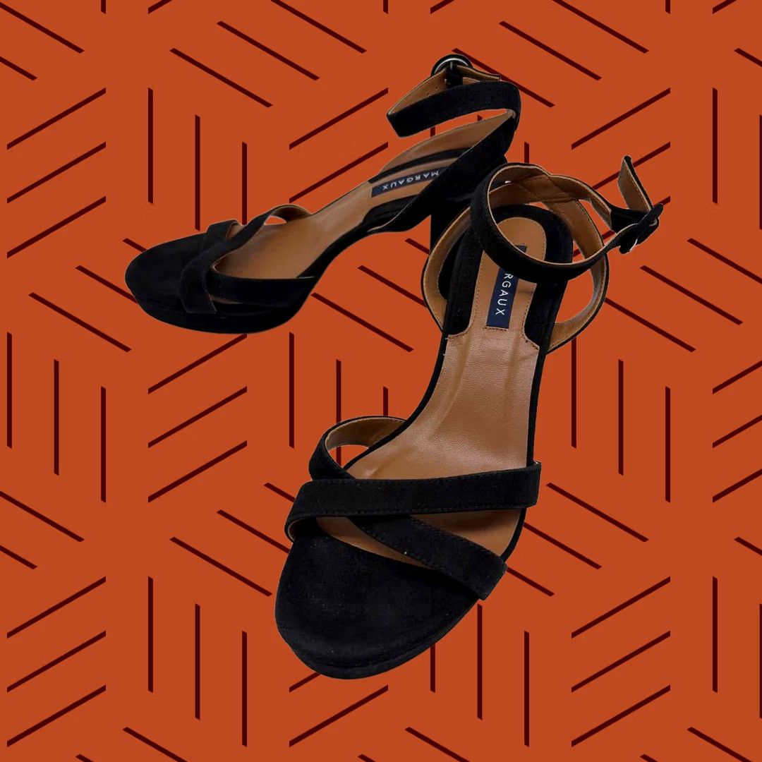 Vintage Margaux Strappy Black Size Heels Size US 9 / IT 39 - 1 Thumbnail