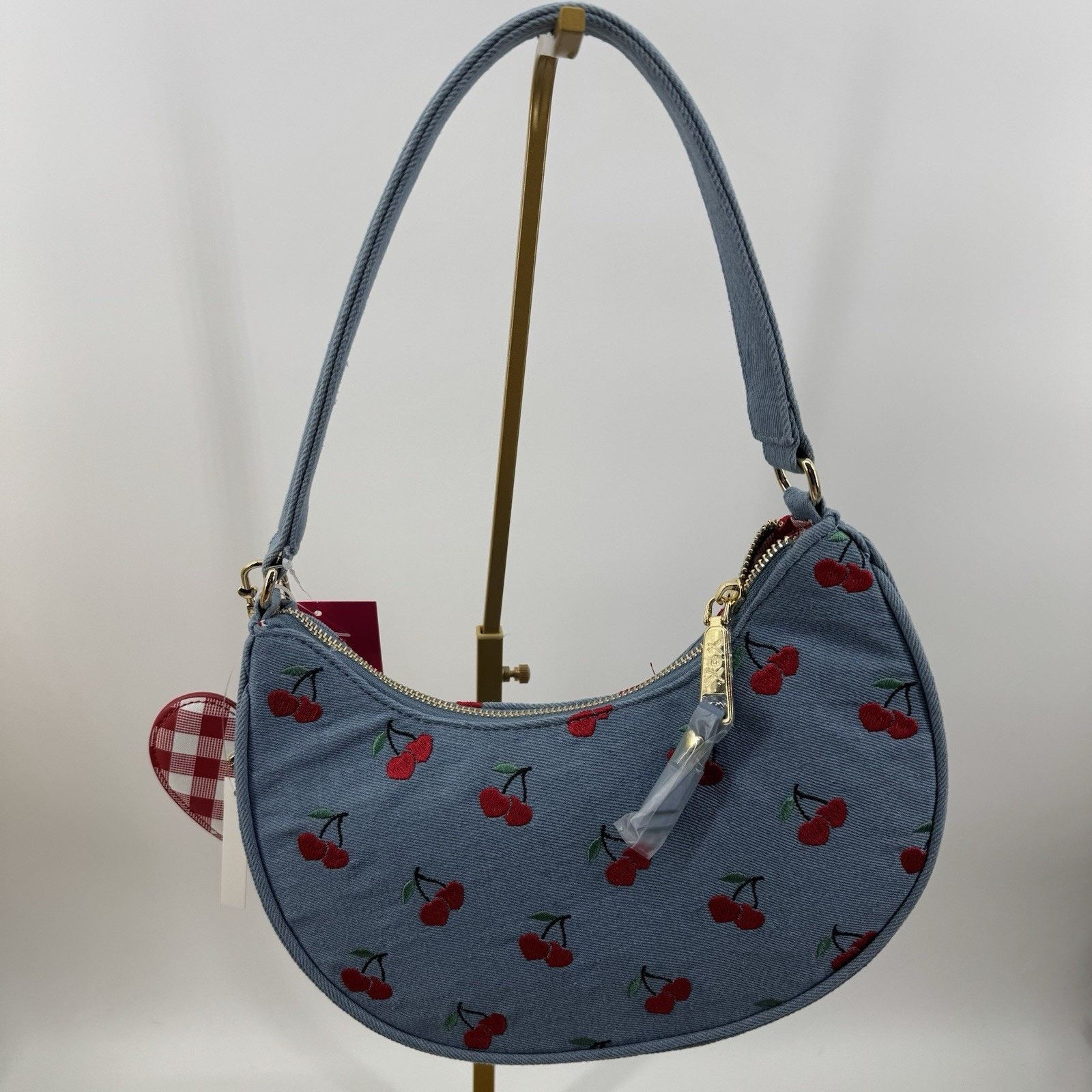 Betsey Johnson Betsey Johnson Denim Cherry Gingham Crossbody NWT Size ONE SIZE - 2 Thumbnail