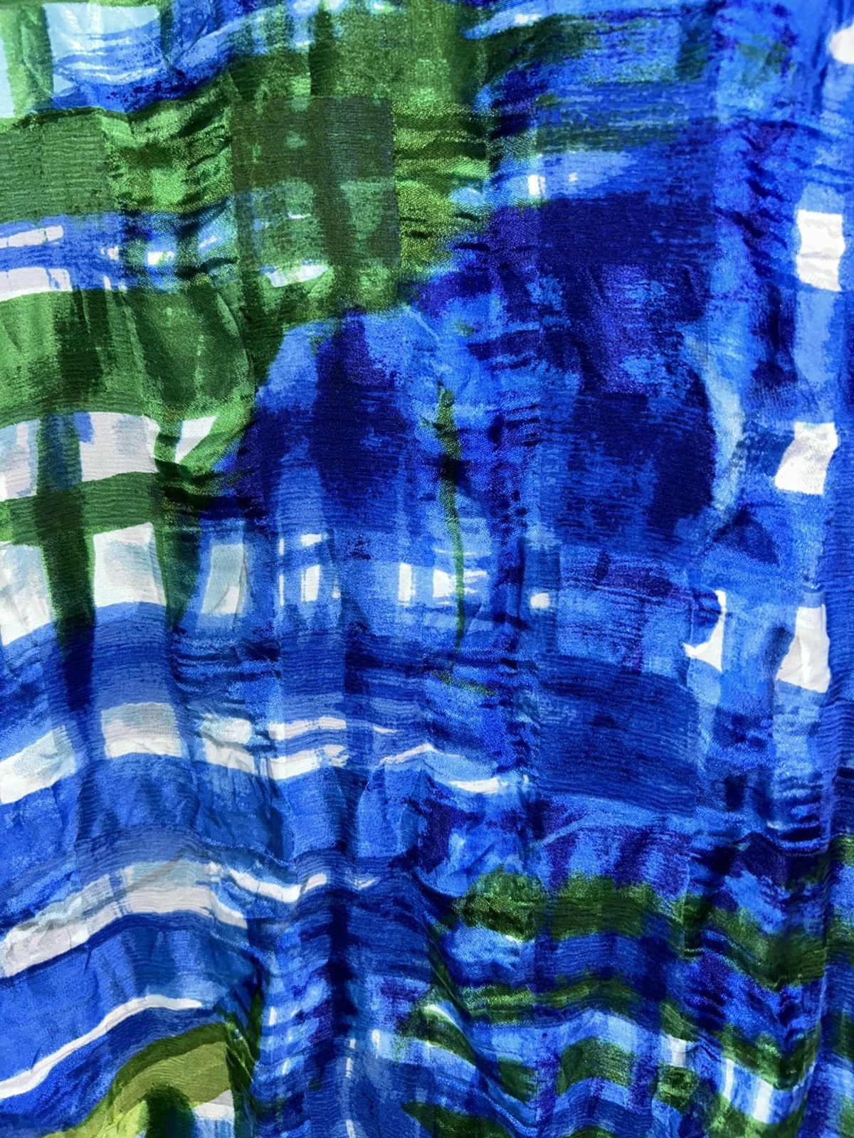Tsumori Chisato Sleeveless Abstract Plaid Blue Green Dress Size XL / US 12-14 / IT 48-50 - 9 Thumbnail