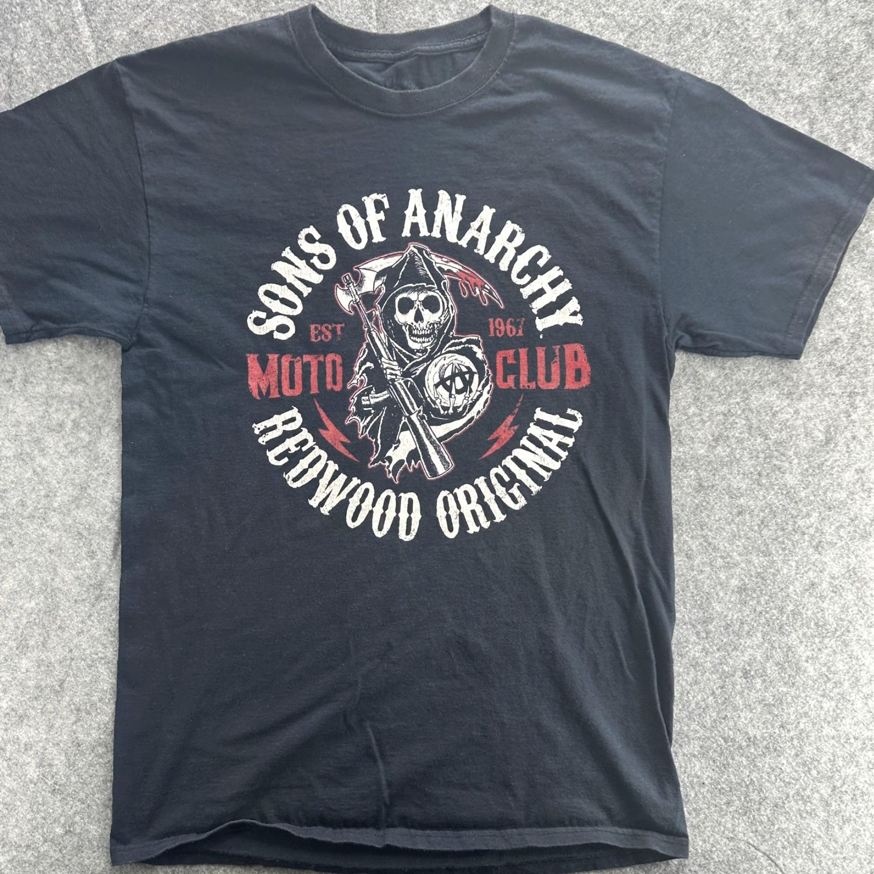 Vintage Sons of Anarchy Shirt Mens M Black - Redwood Original Moto Club TV Show Graphic Tee (Crew Neck, Short Sleeve) Size US M / EU 48-50 / 2 - 2 Thumbnail