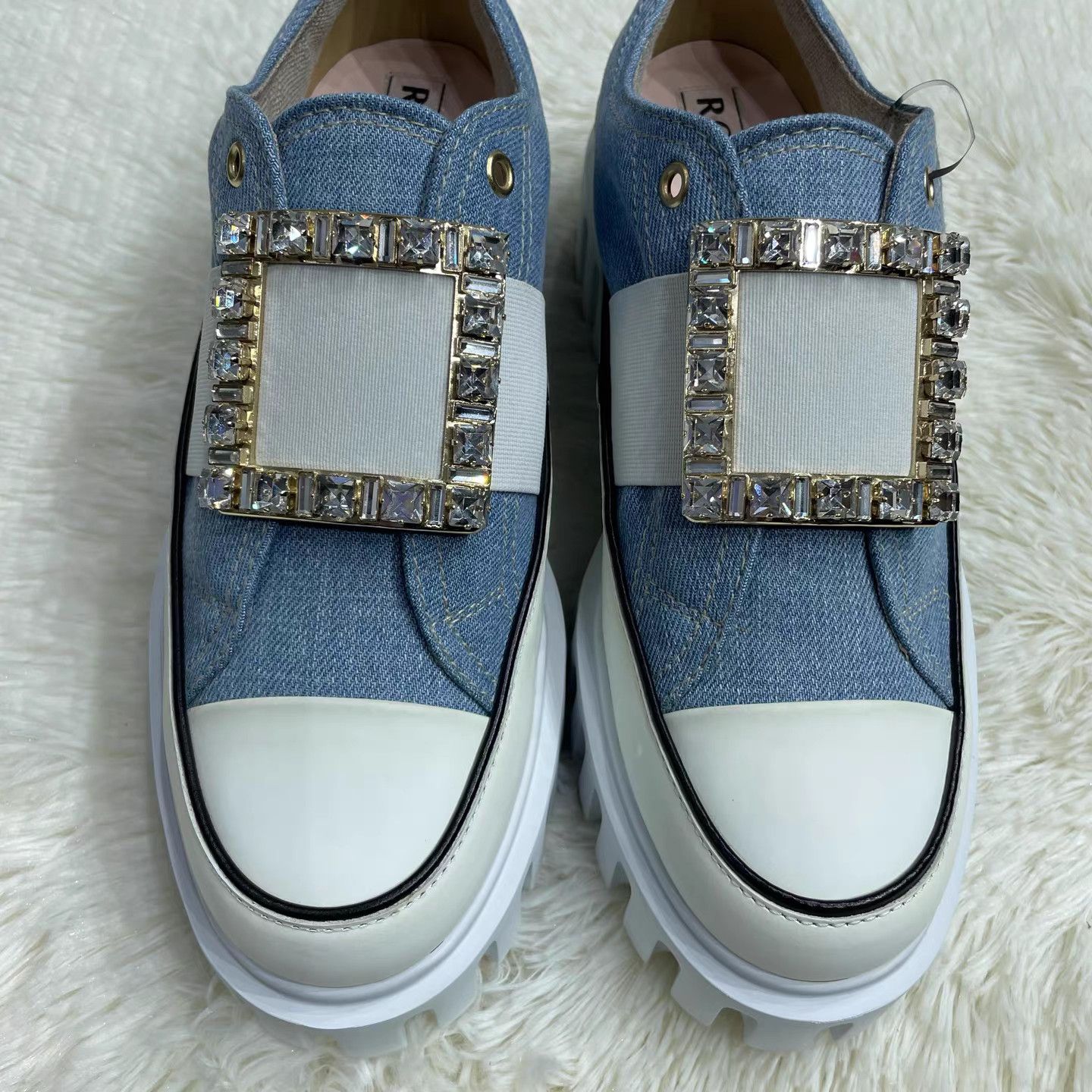 Roger Vivier Roger Vivier Denim Platform Sneakers K15 Size US 9 / IT 39 - 8 Thumbnail