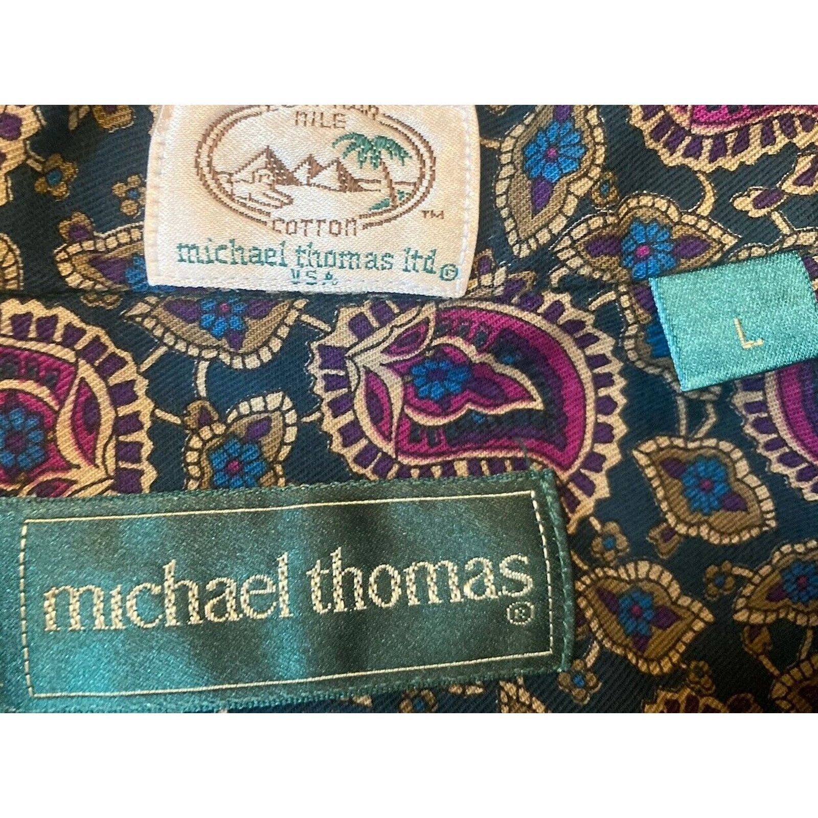 Other Michael Thomas Polo Shirt Egyptian Cotton Men’s L Dark Green Size US L / EU 52-54 / 3 - 2 Thumbnail